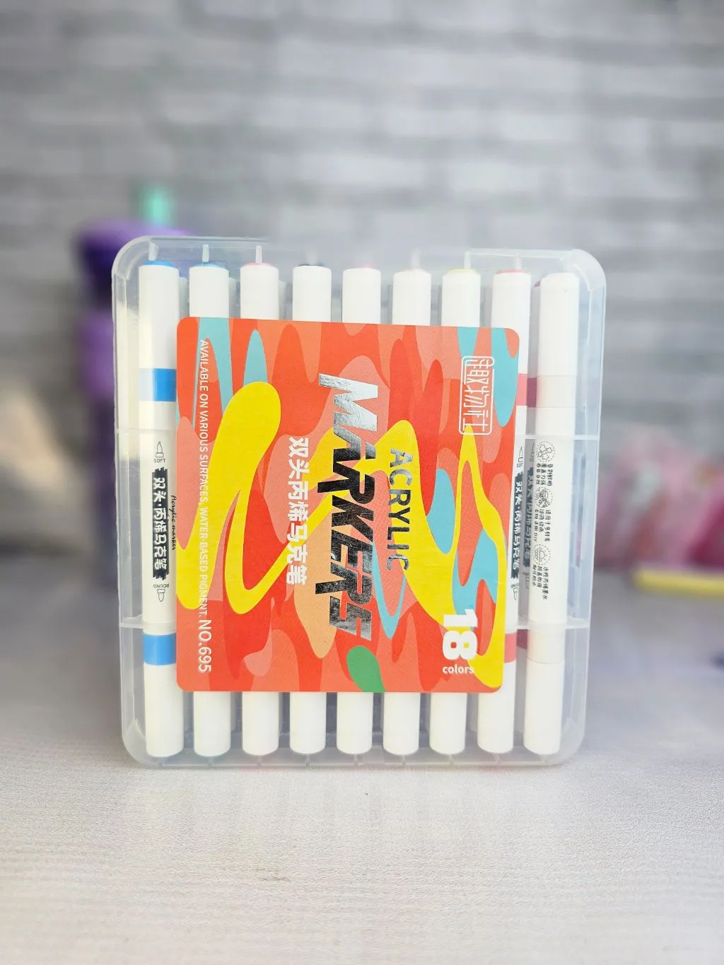 Acrylic double sided marker 18set