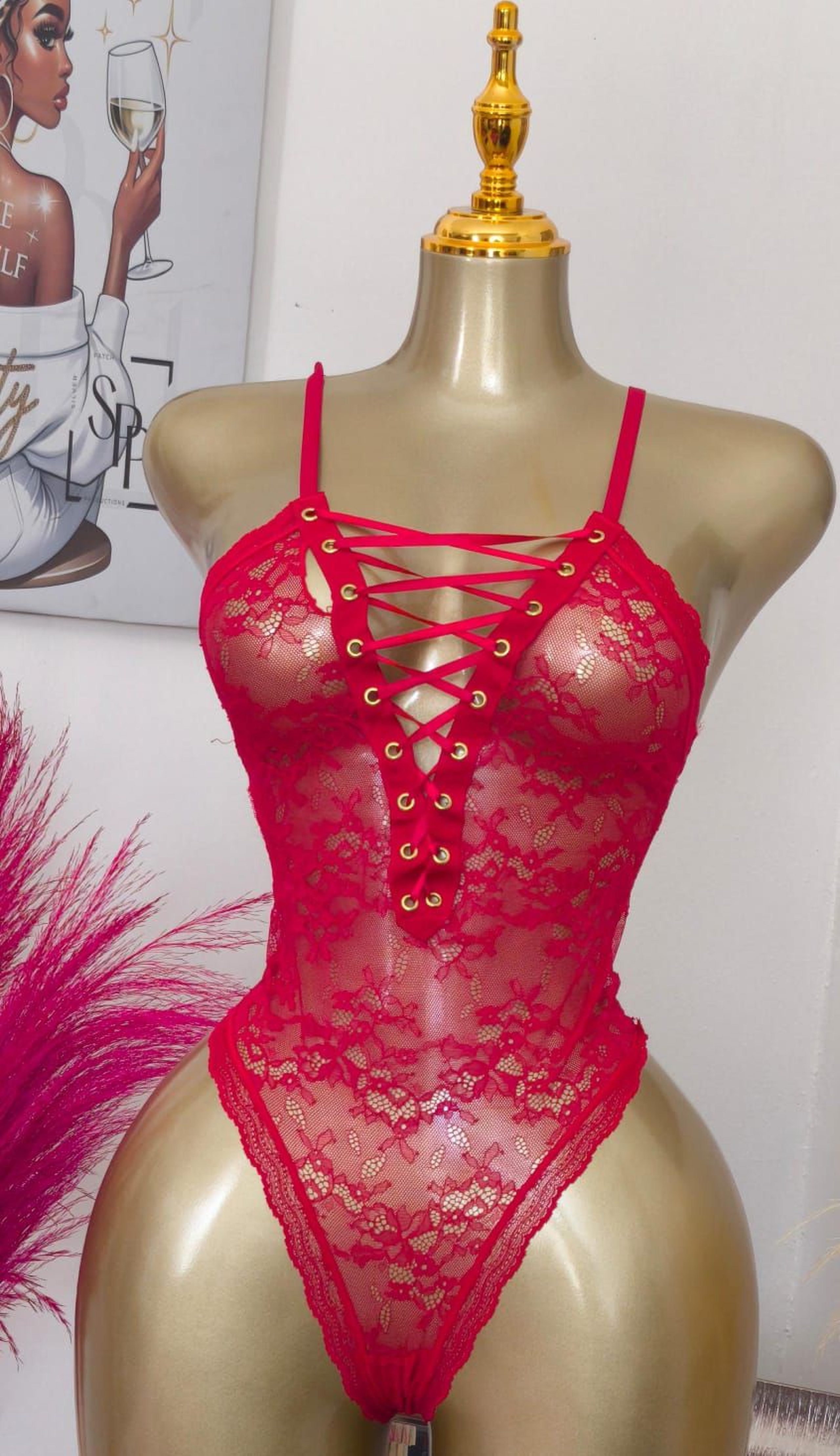 Scarlet Lace-Up Lingerie
