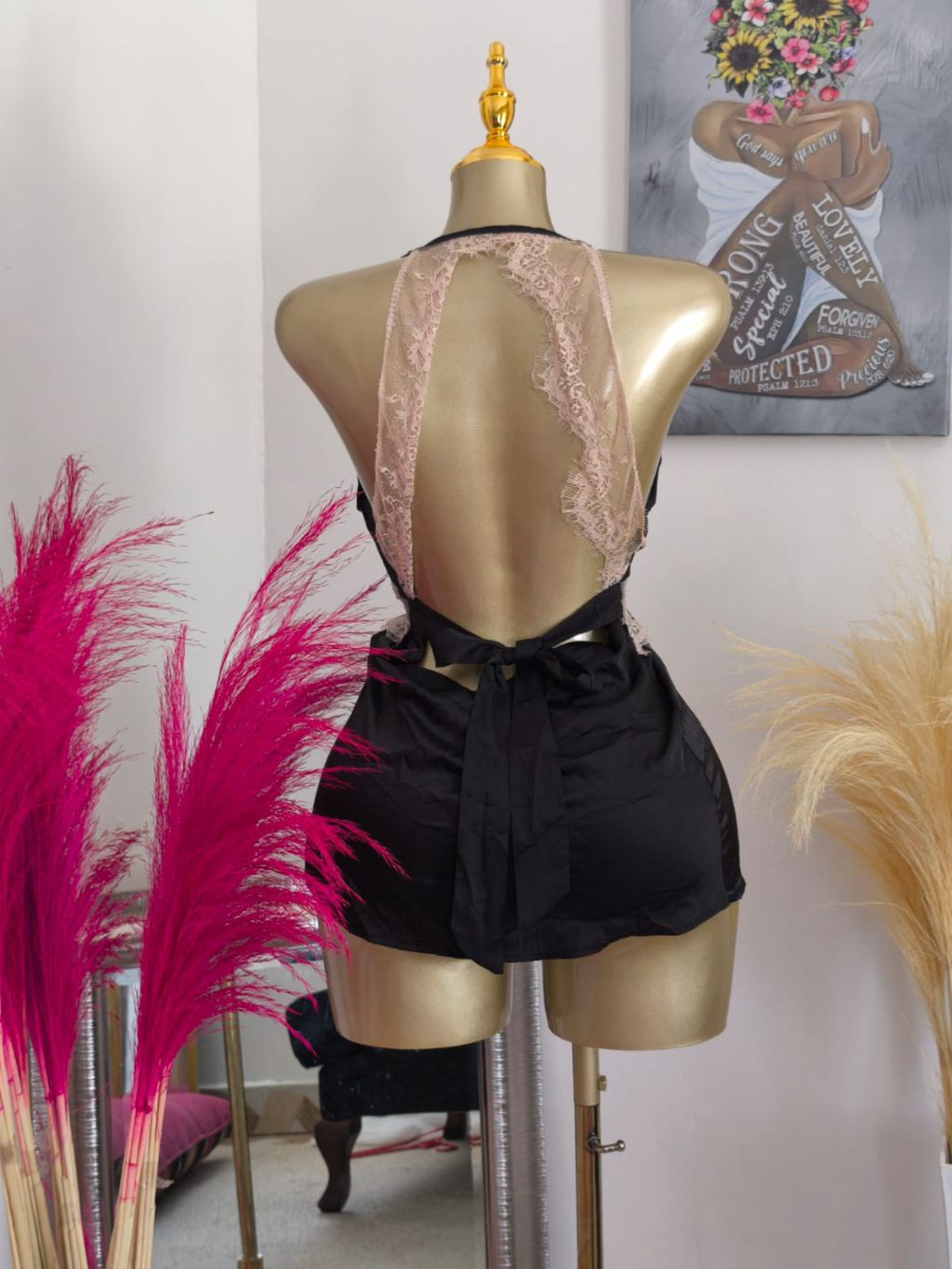 Midnight Noir Satin Lingerie