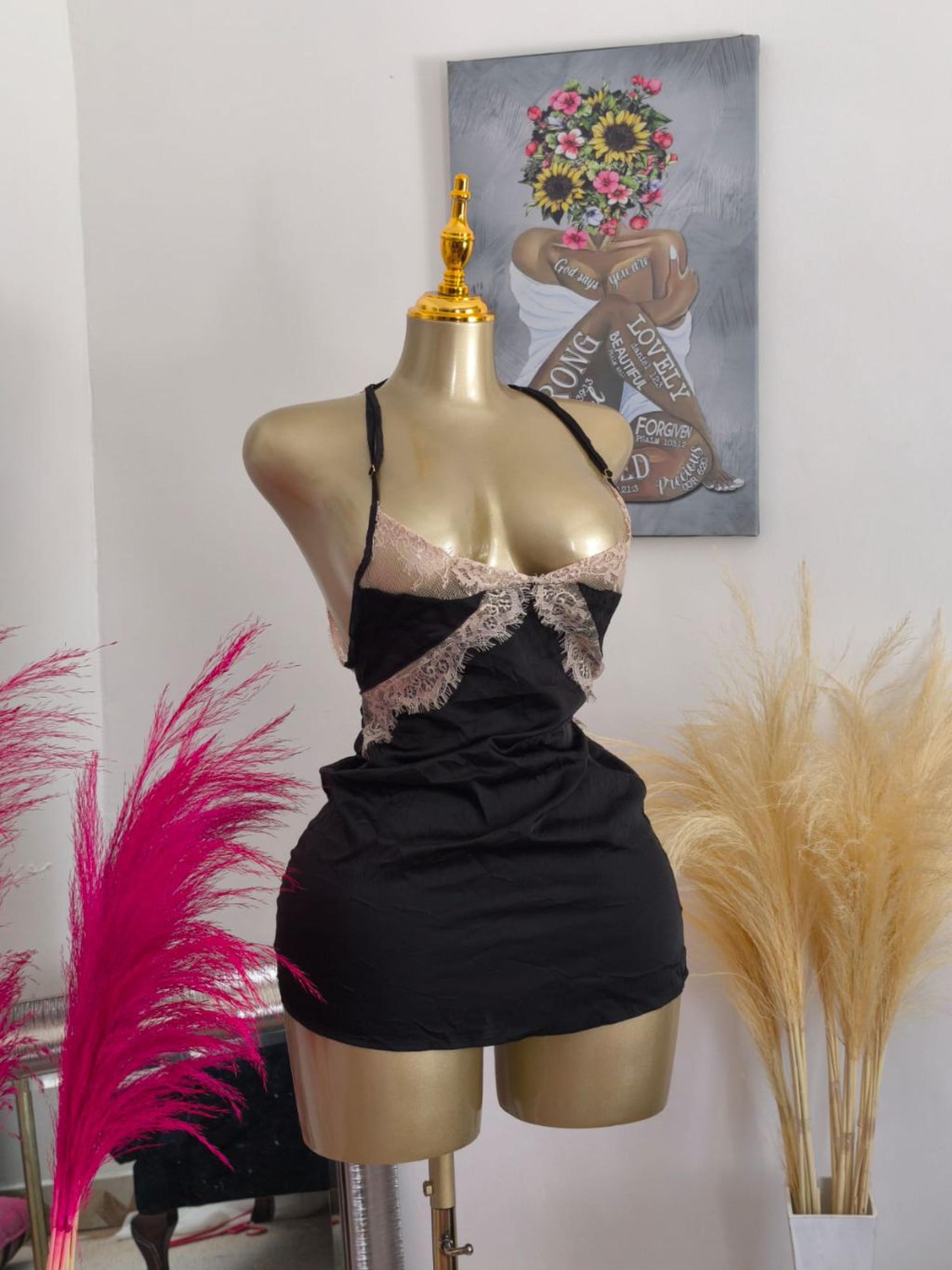 Midnight Noir Satin Lingerie