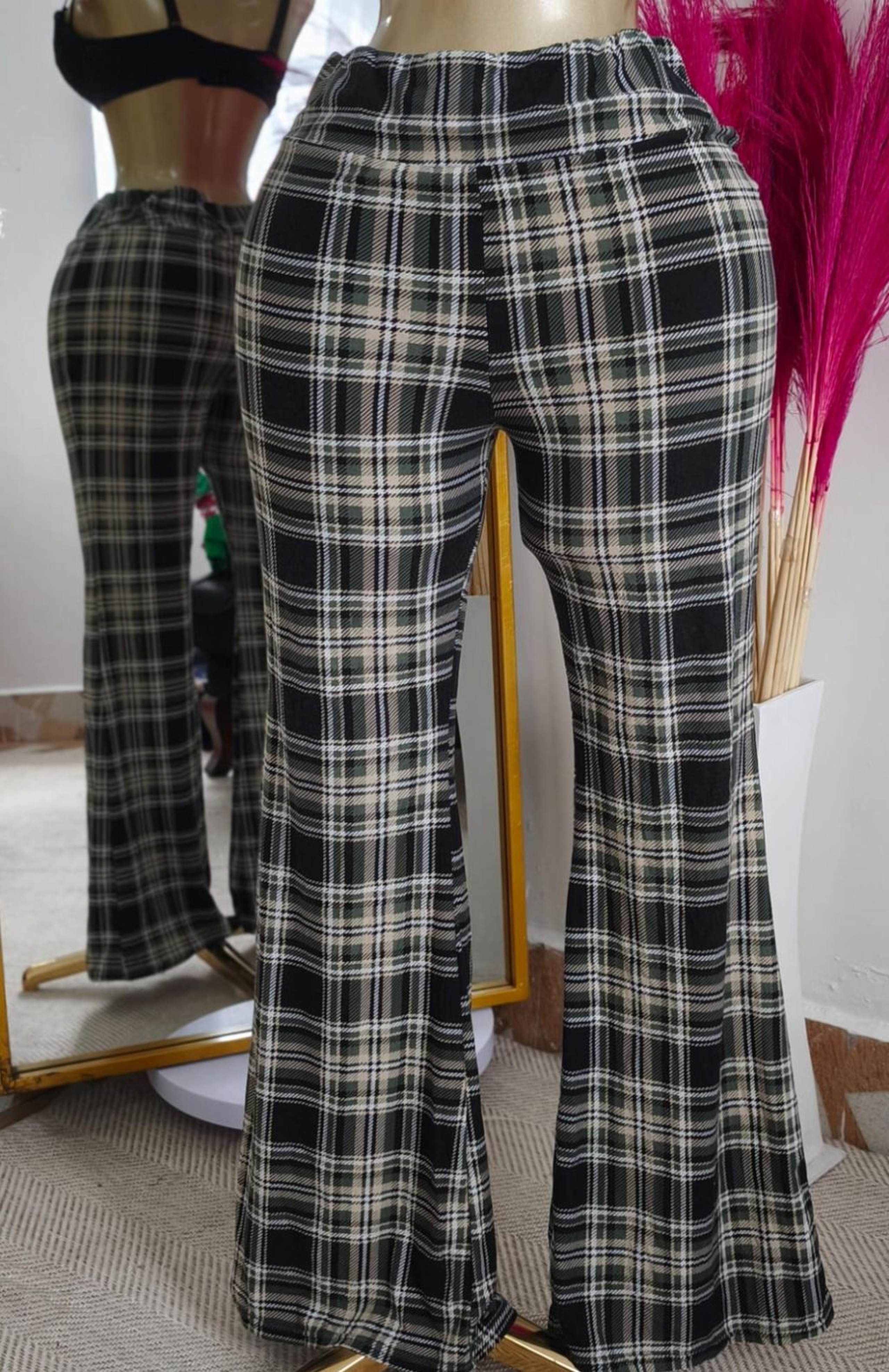 High-Waisted Flare-Leg Trousers