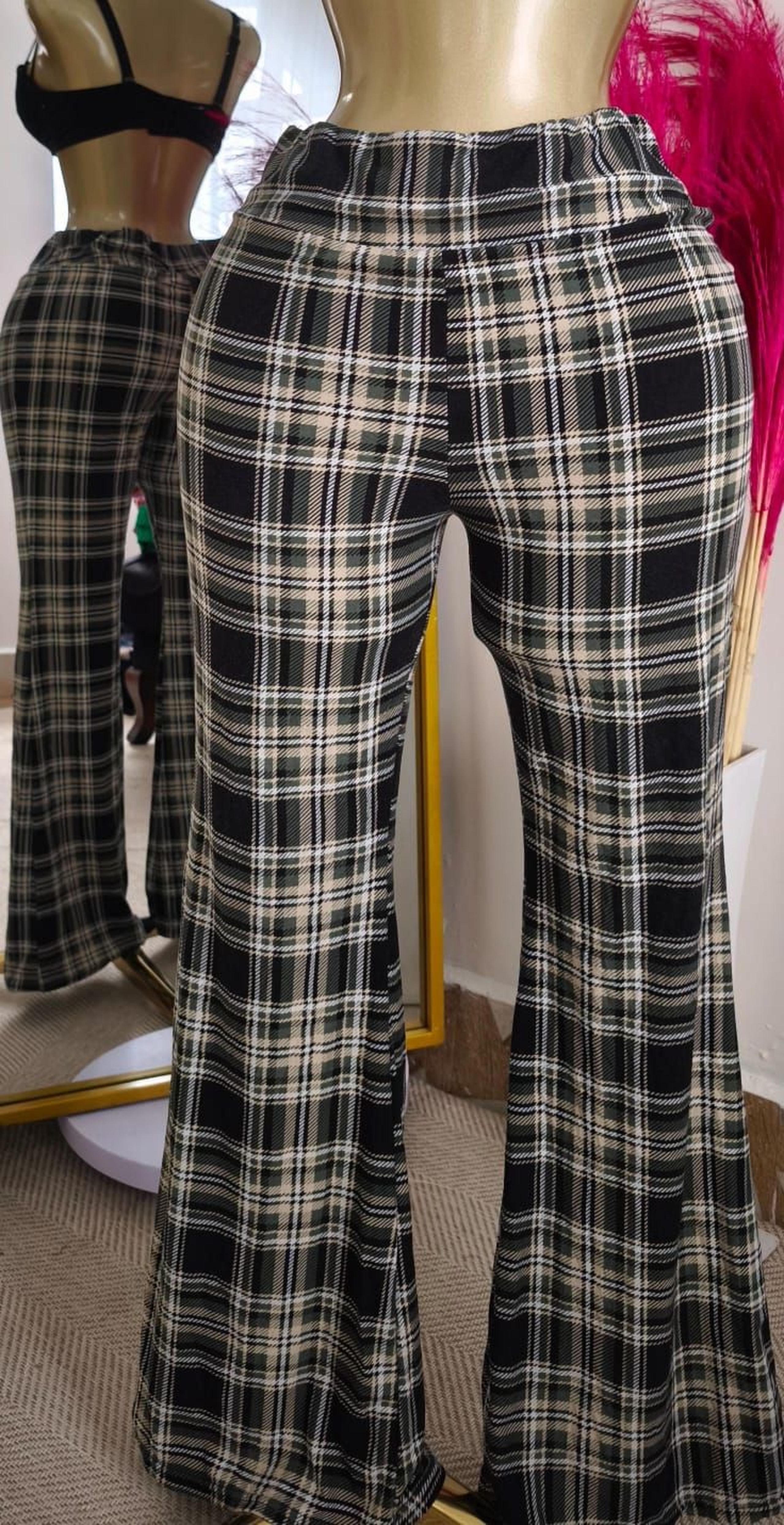 High-Waisted Flare-Leg Trousers
