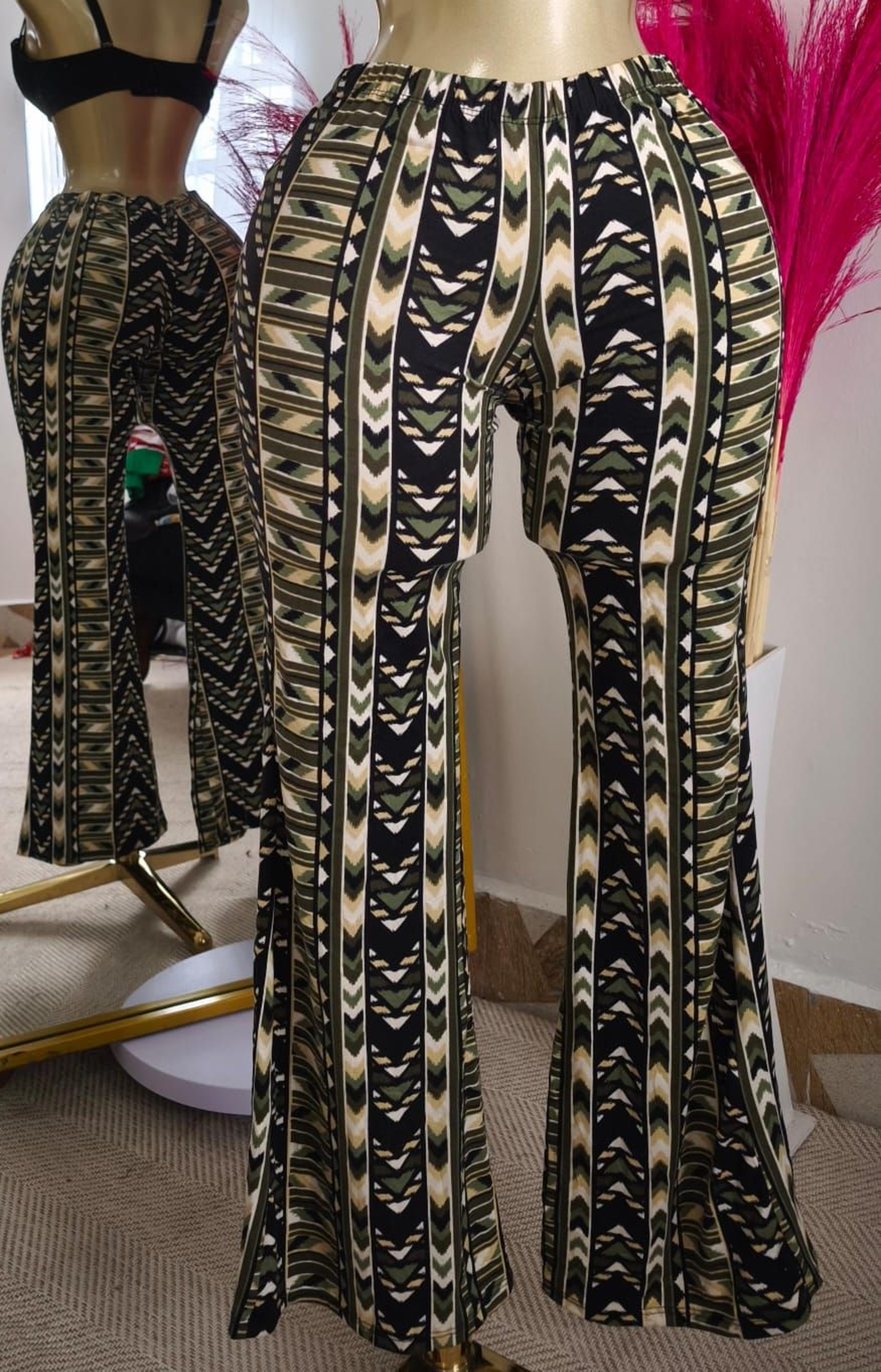 High-Waisted Flare-Leg Trousers