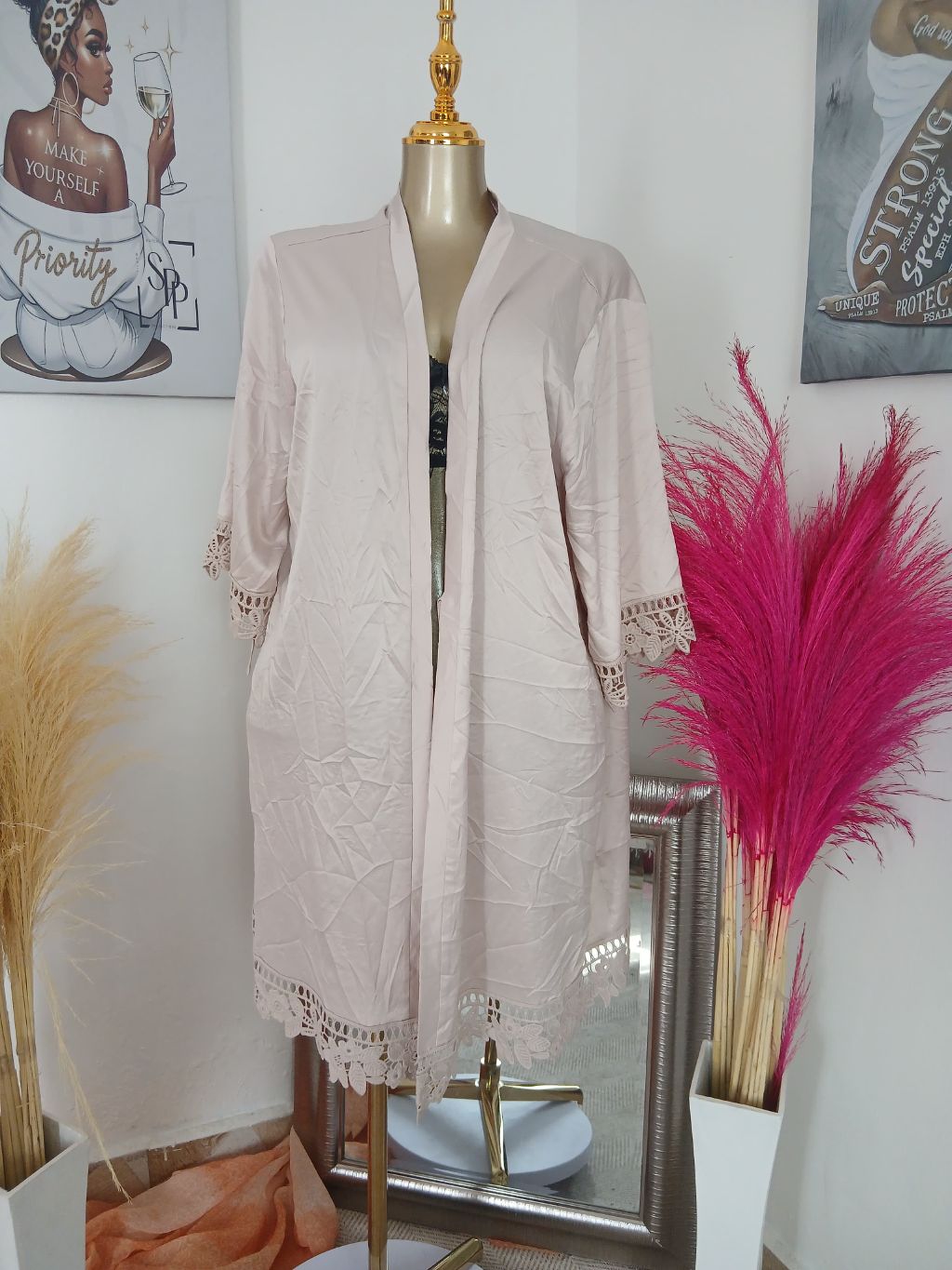 Effortless Drape Open-Front Robe