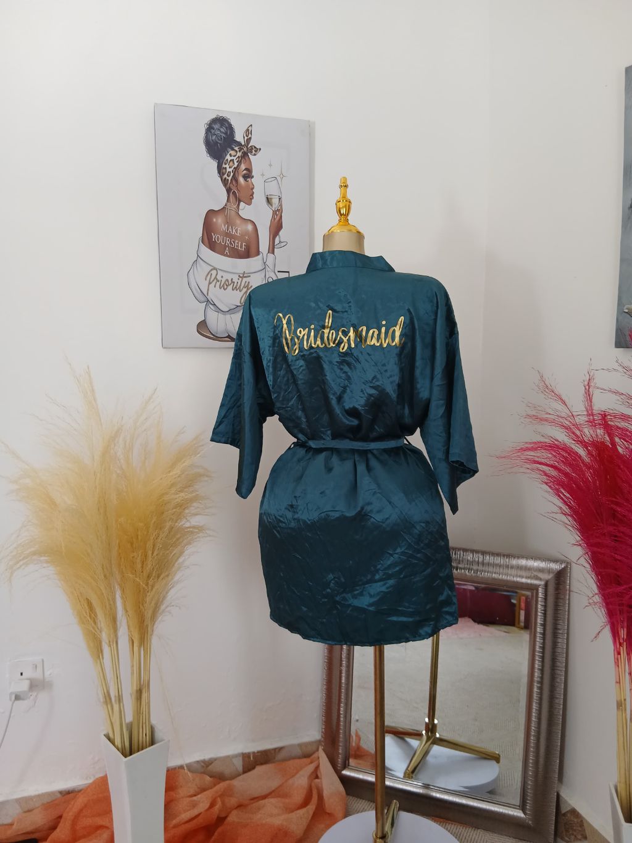 Luxe Satin-Trimmed Open-Front Robe