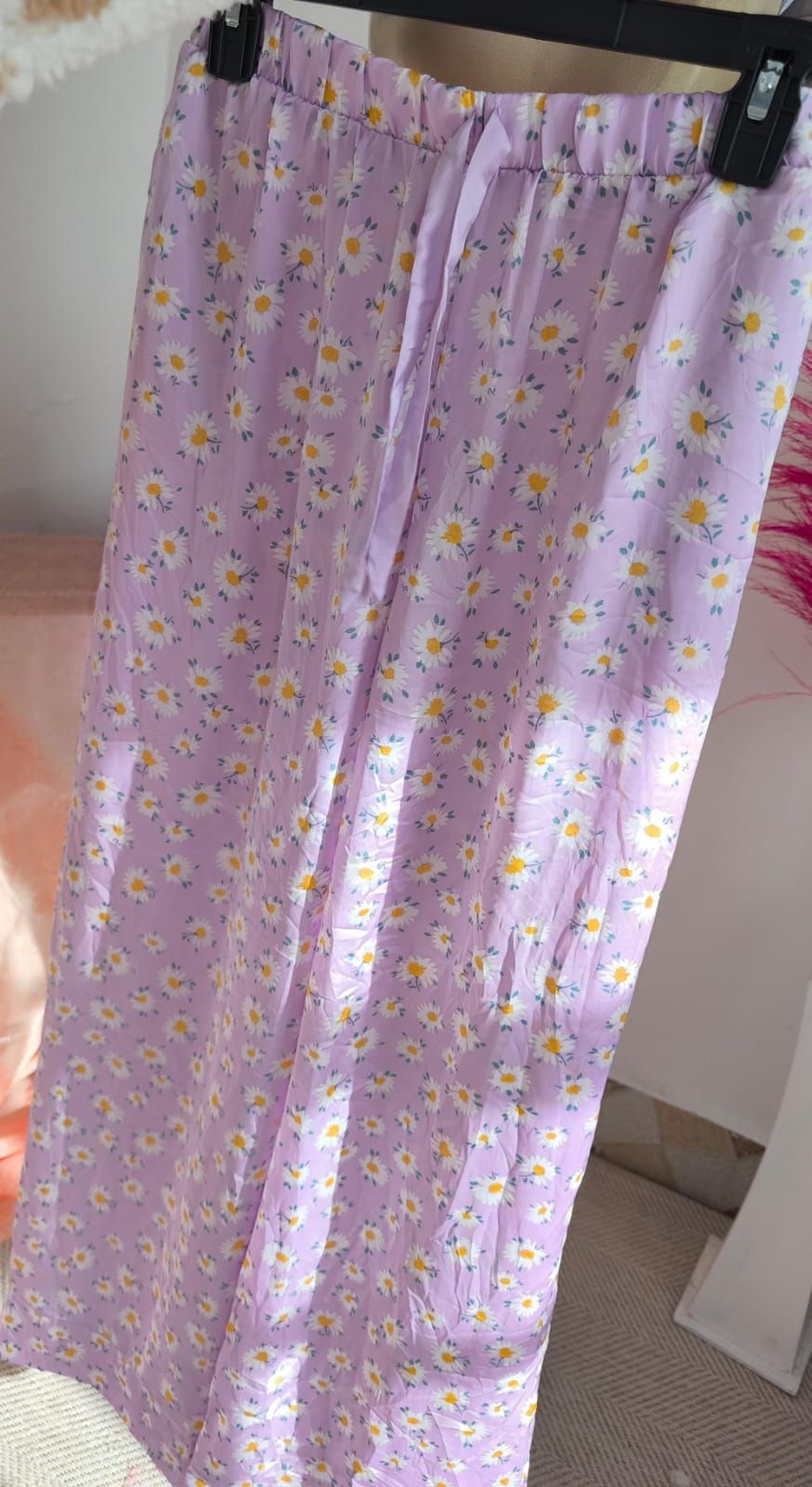 Botanical Print Satin Lounge Pants