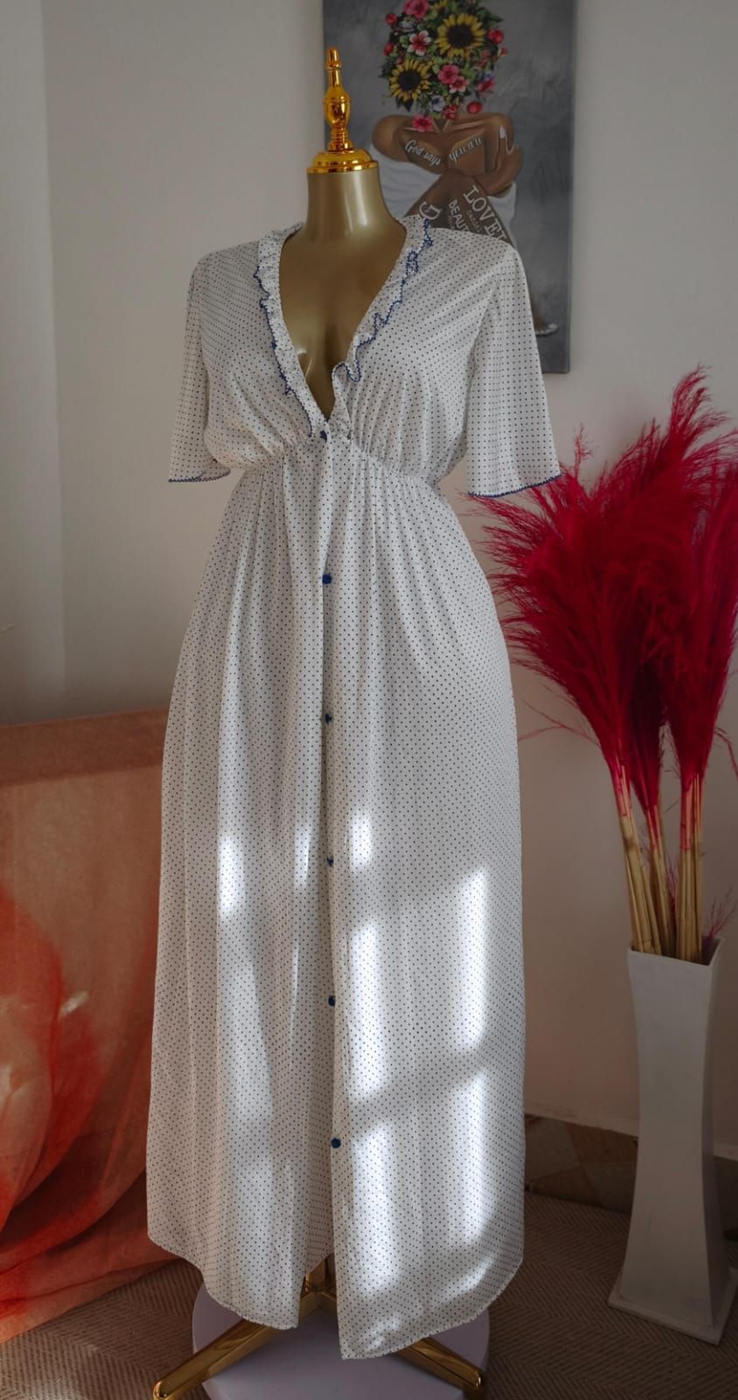 The Serene Flutter-Sleeve Maxi Nightdress