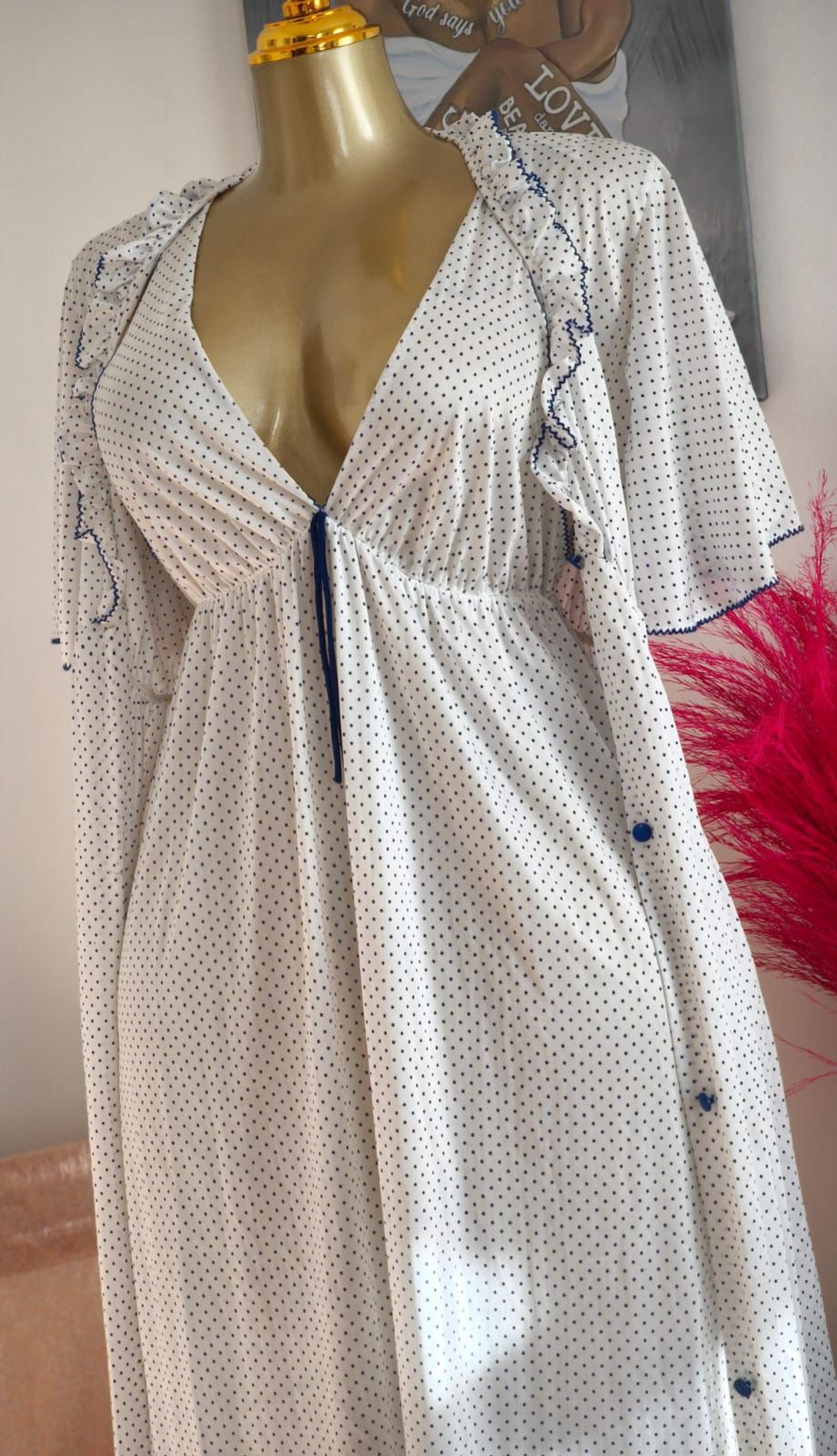 The Serene Flutter-Sleeve Maxi Nightdress set