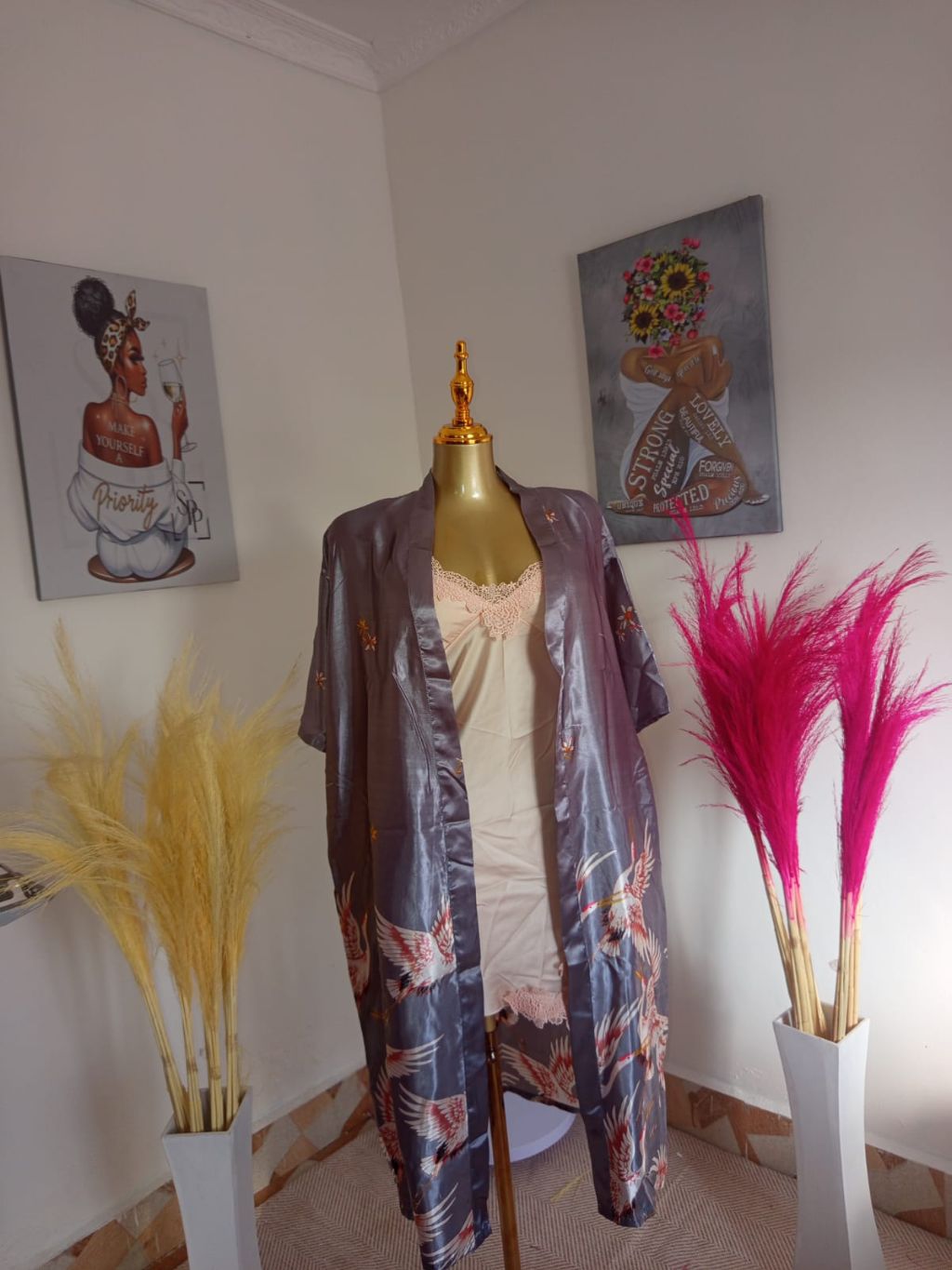 The Ethereal Marabou-Trimmed Maxi Robe