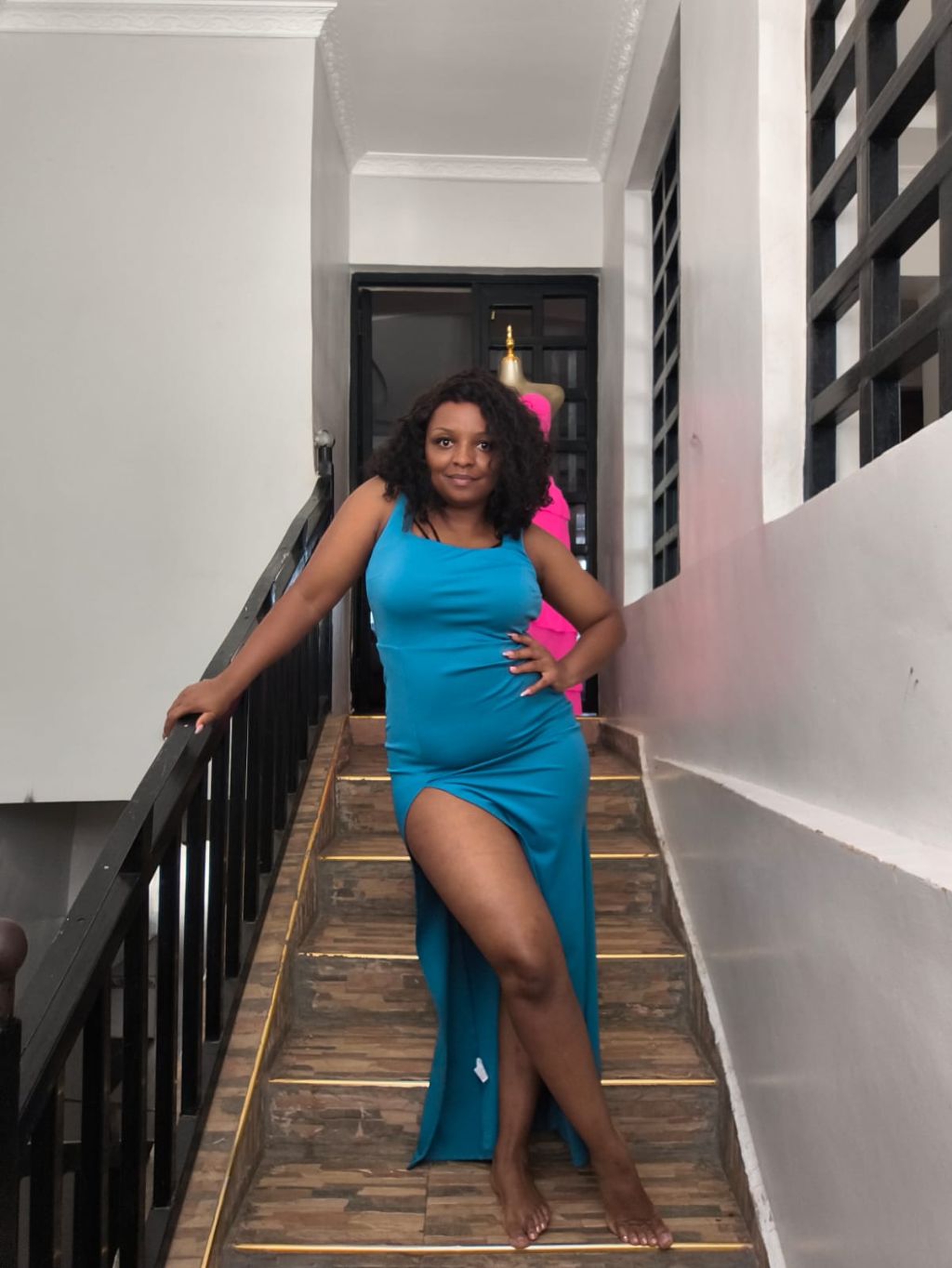 Sleeveless Form-Fitting Evening Gown