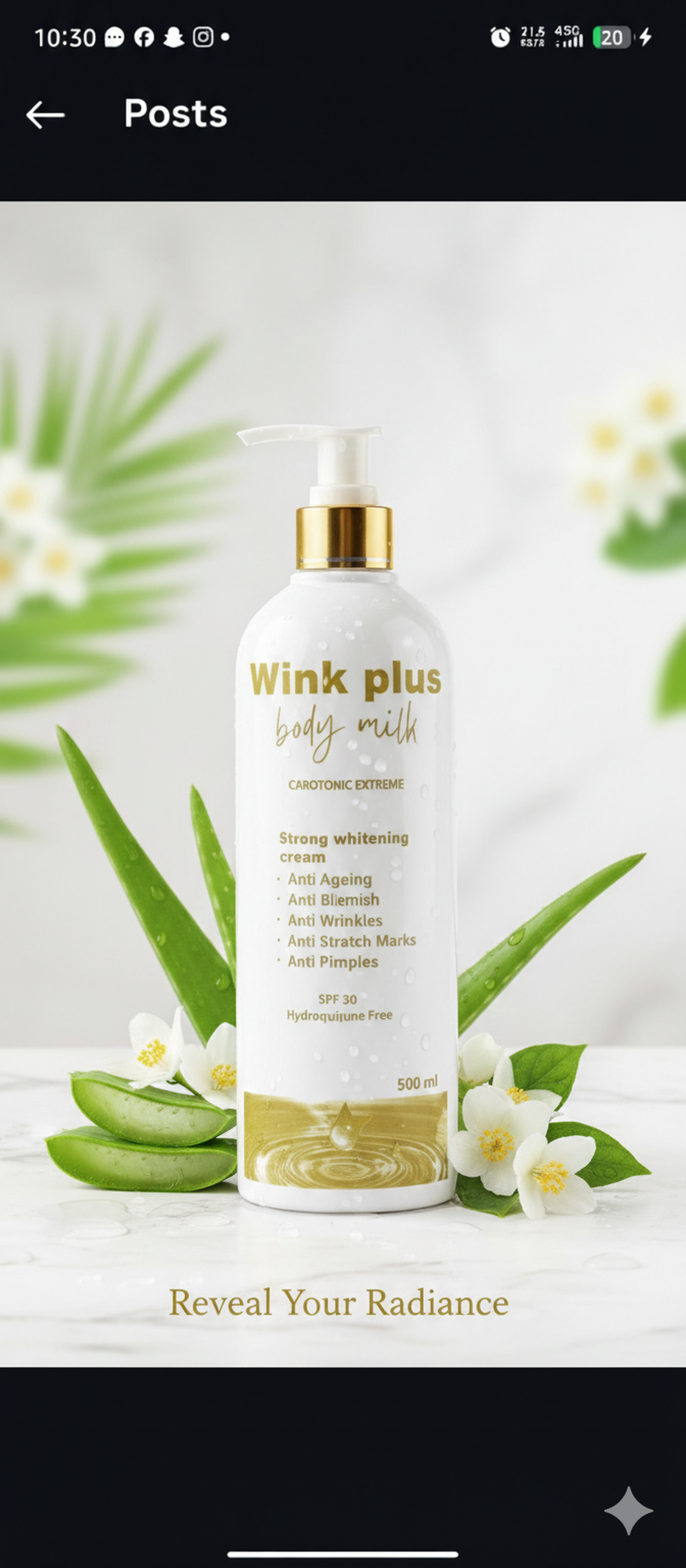 Wink plus body lotion