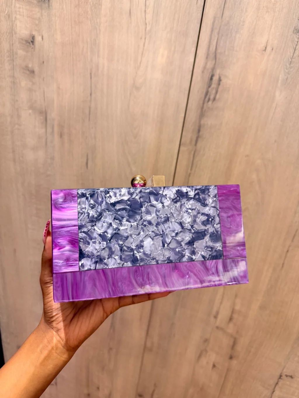 Acrylic clutch - purple