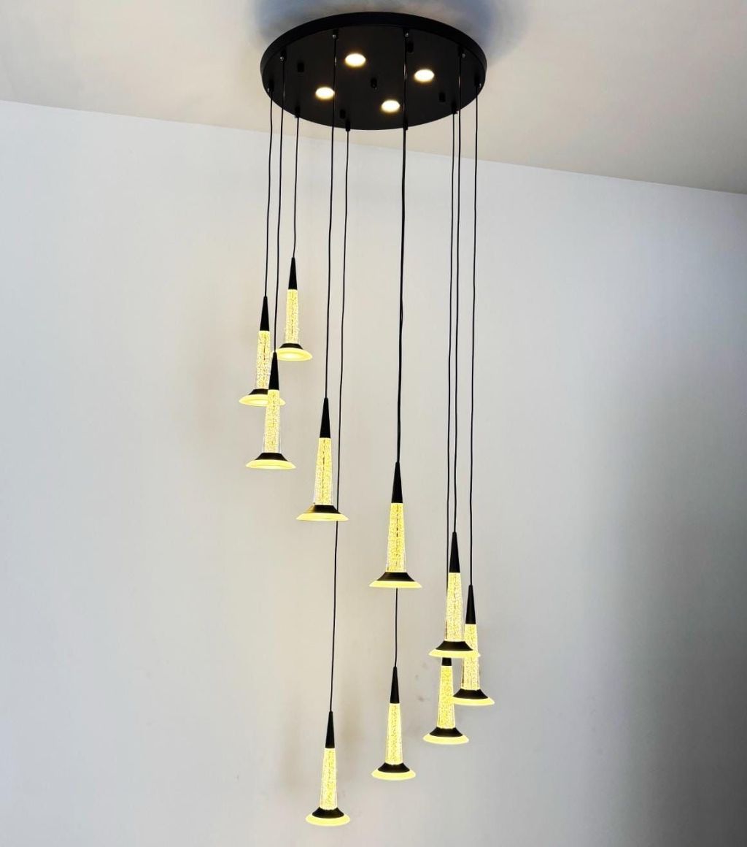 Celeste 12-Light Spiral Raindrop Pendant