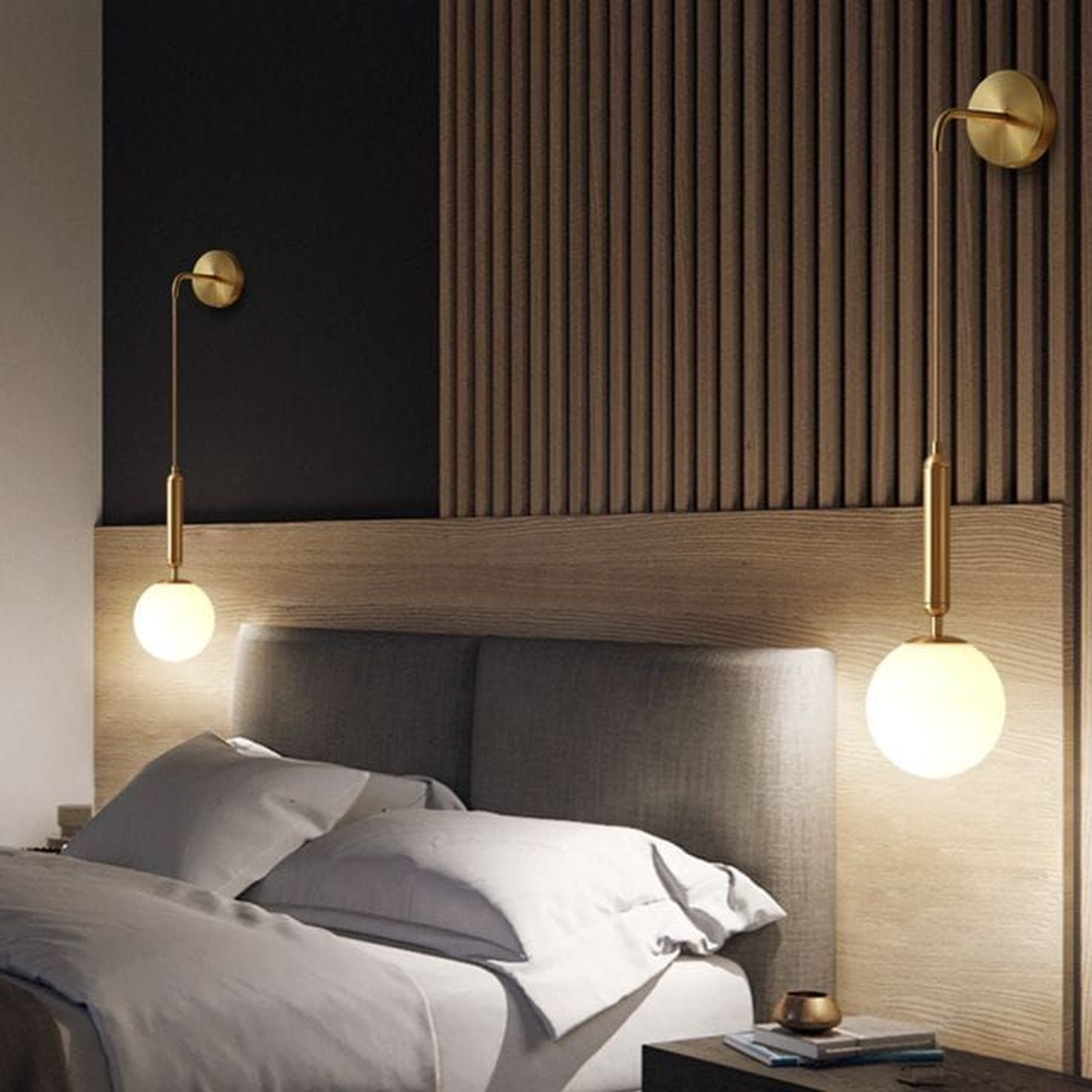 Modern Brass Globe Wall Sconce