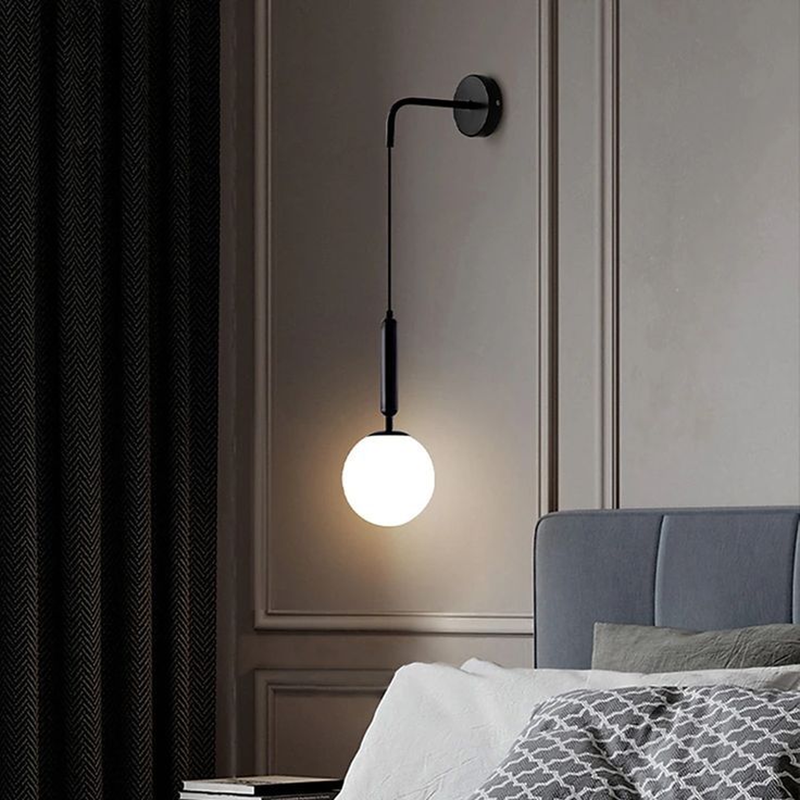 Modern Brass black Globe Wall Sconce