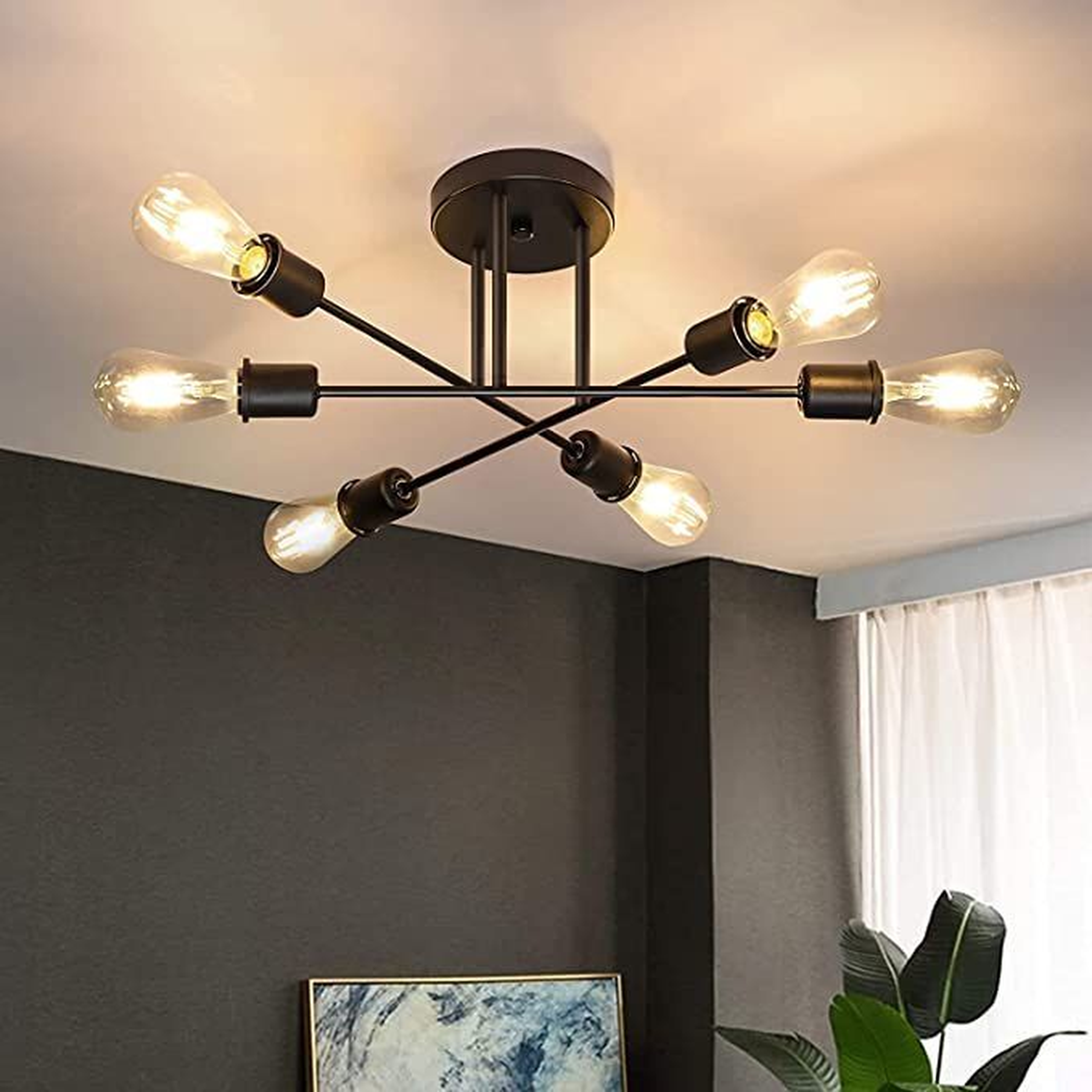 Modern Industrial Sputnik Ceiling Light