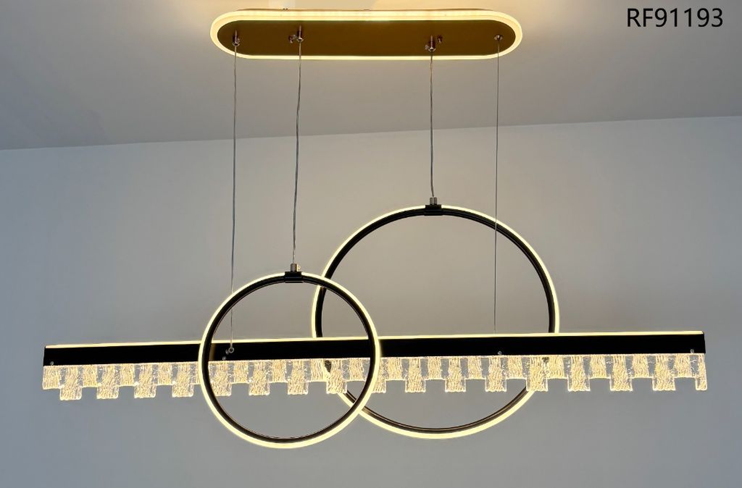 The Crystal Fringe Orbital Chandelier