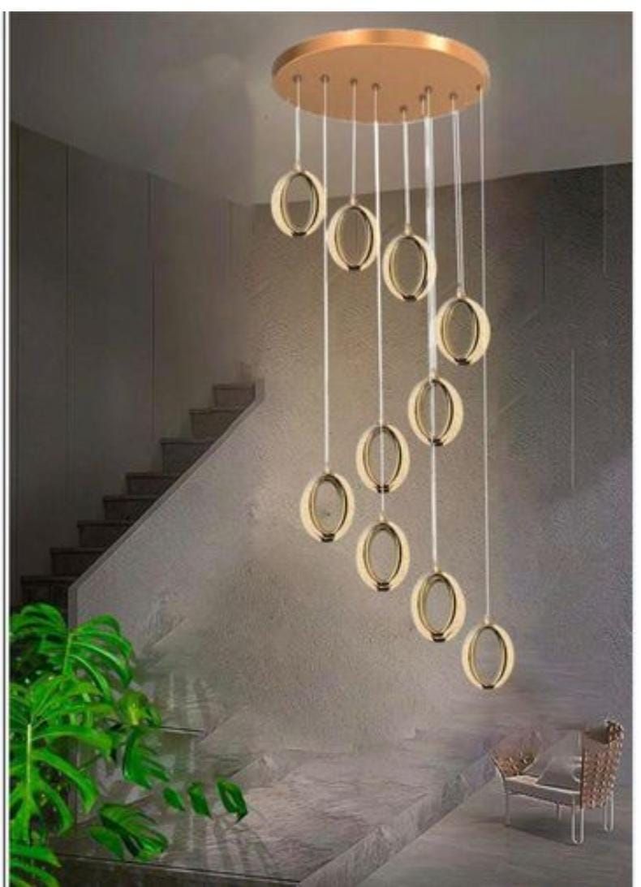 The Cascading Golden Halo Chandelier