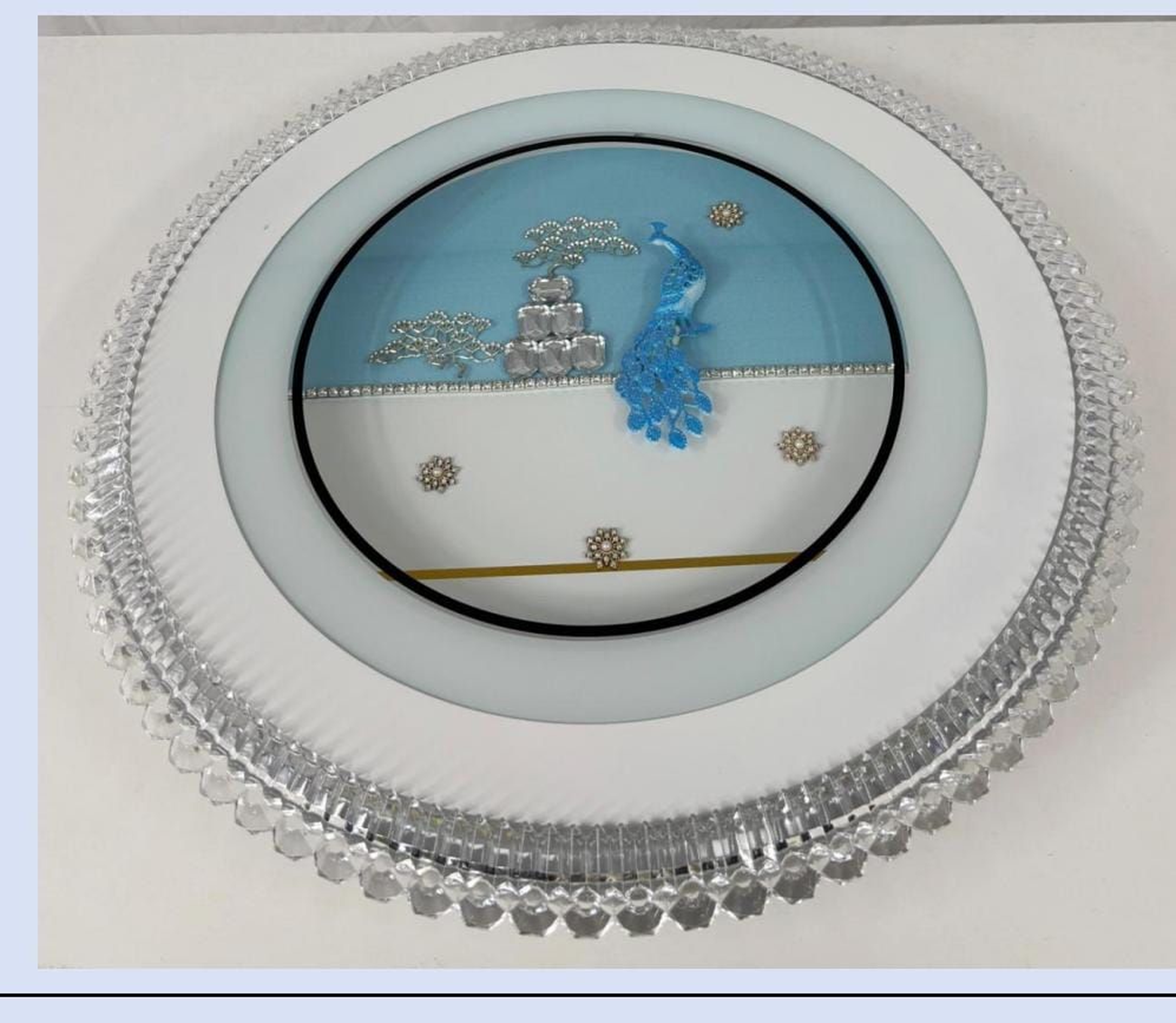 The Majestic Peacock Crystal Flush Mount