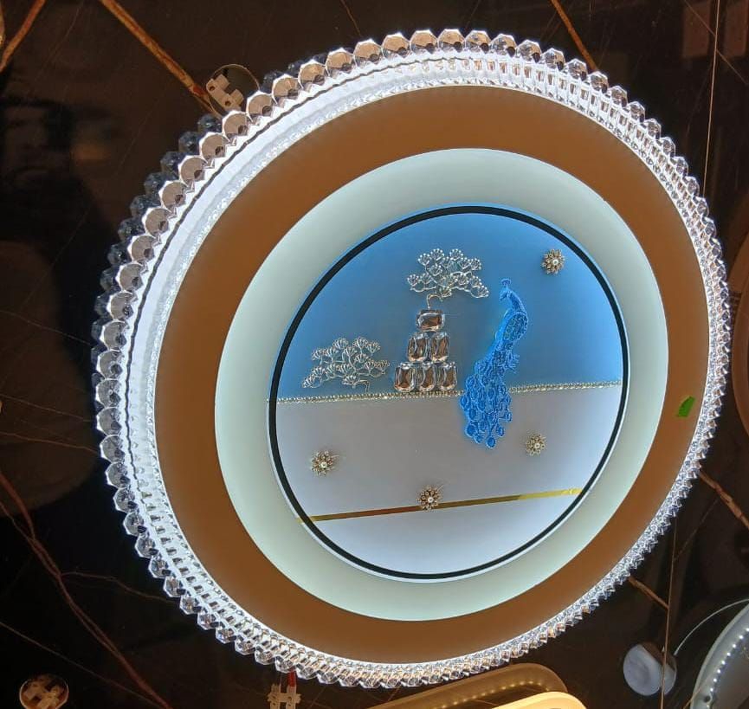 The Ornate Peacock Crystal Flush Mount