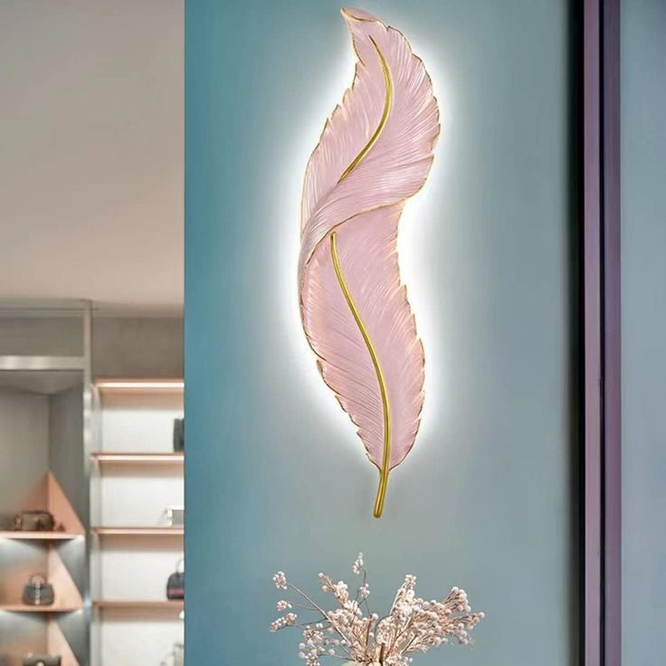 The Ethereal Plume Backlit Wall Lamp