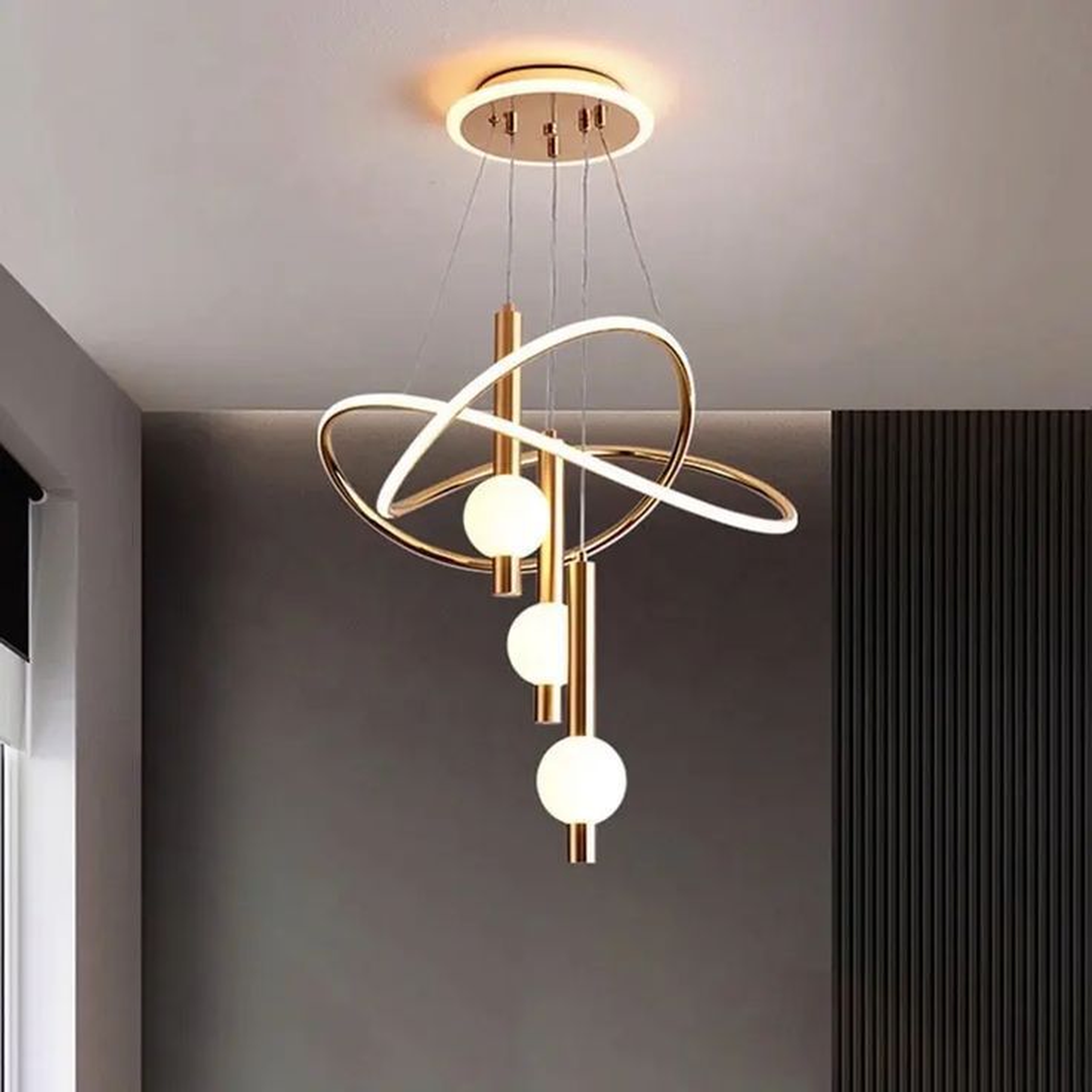 The Orbital Globe Abstract Chandelier