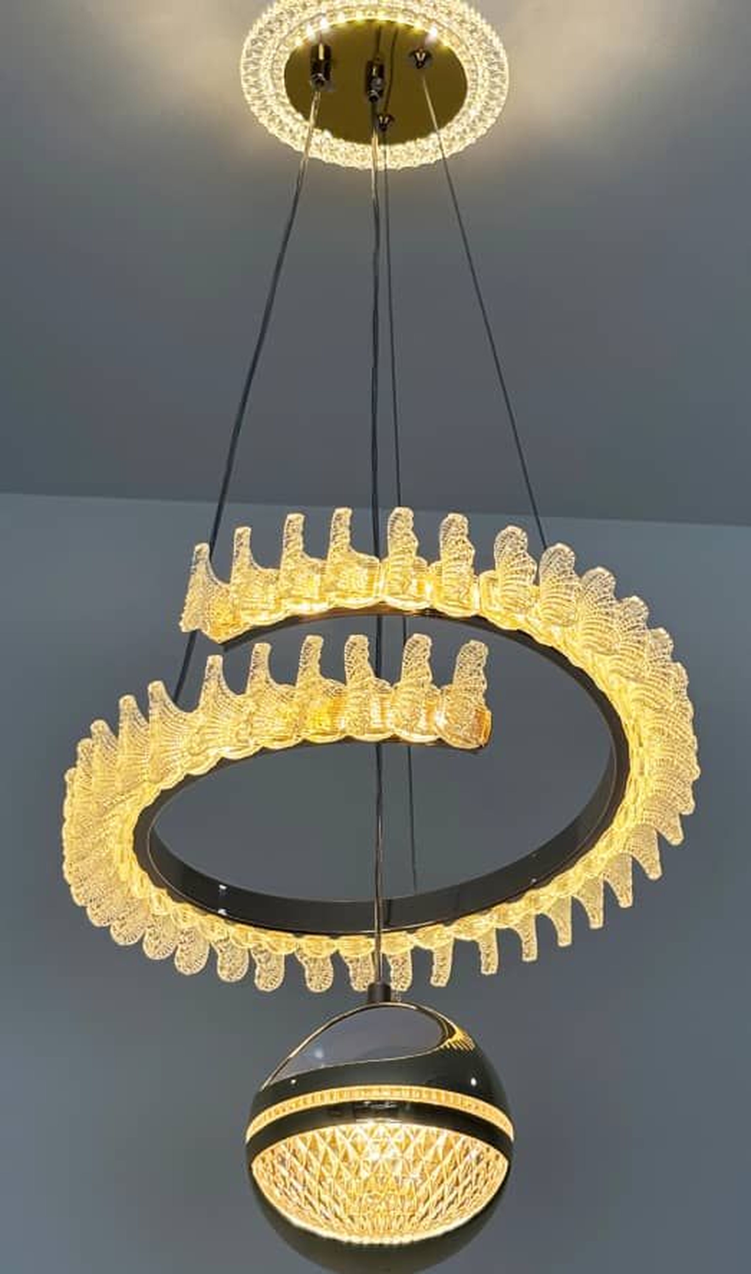 The Helical Crystal Spire Chandelier