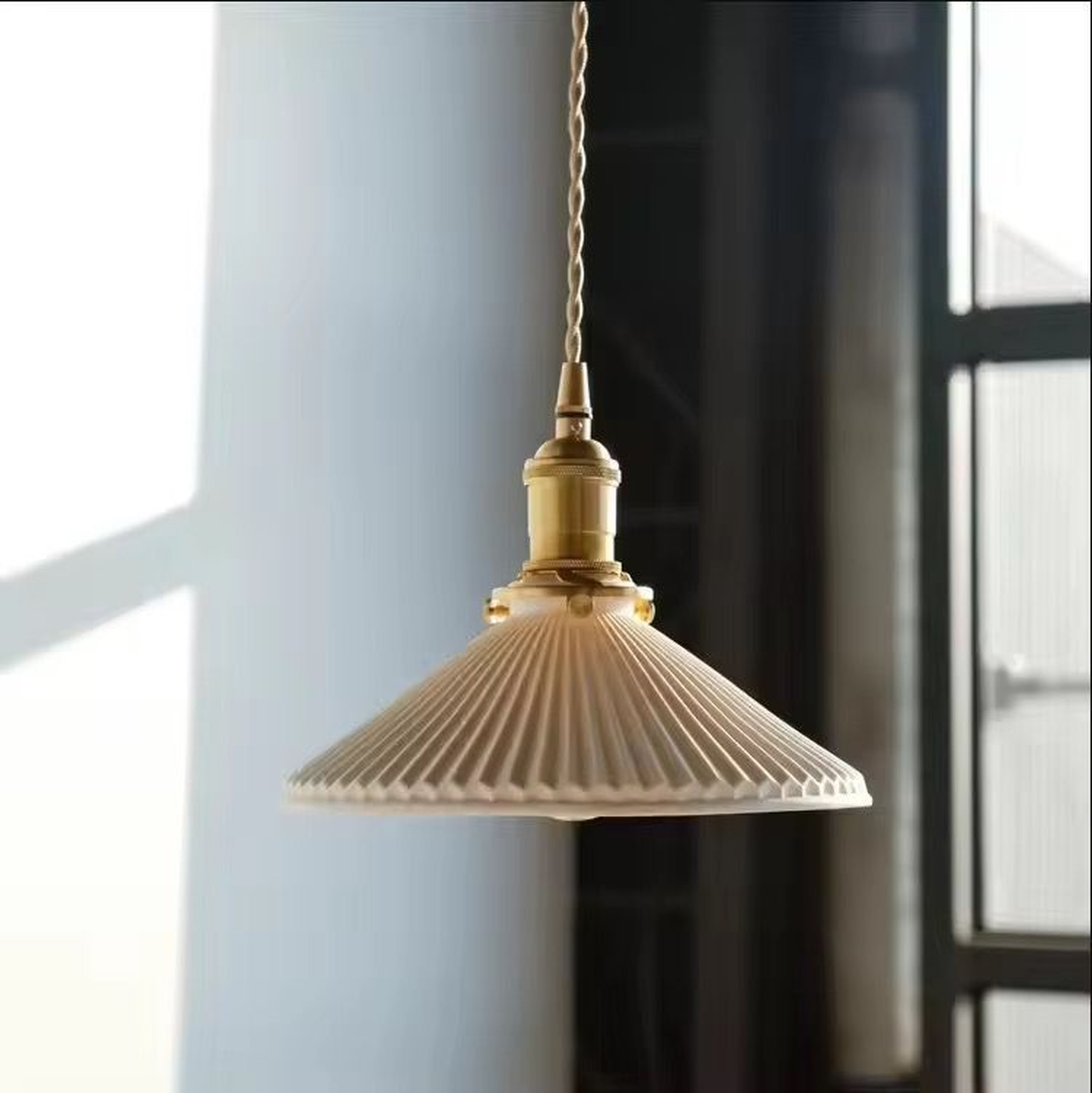 Classic Ribbed Dome Pendant Light with Vintage-Inspired