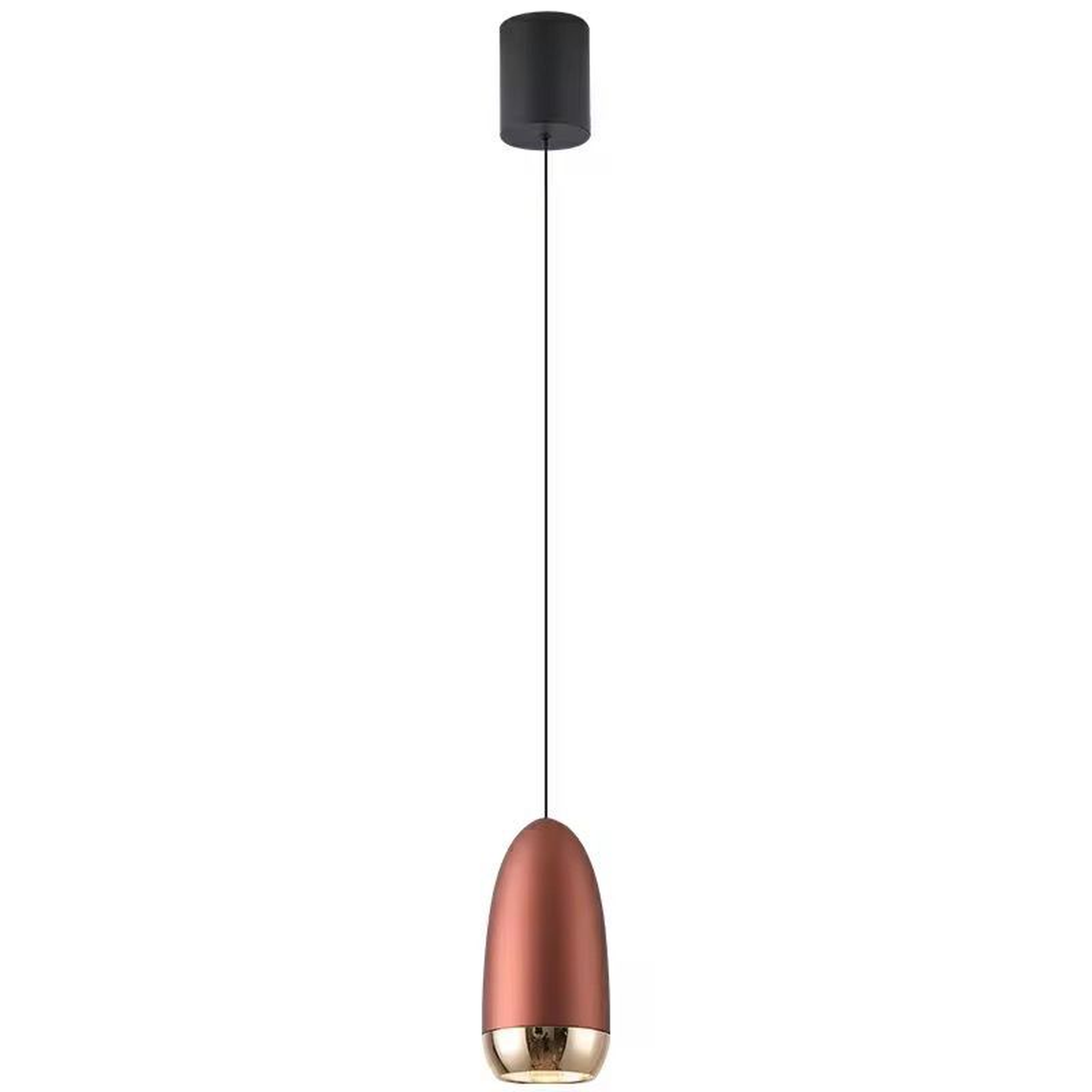 Minimalist Capsule Pendant Light with Polished Dual-Tone Finish