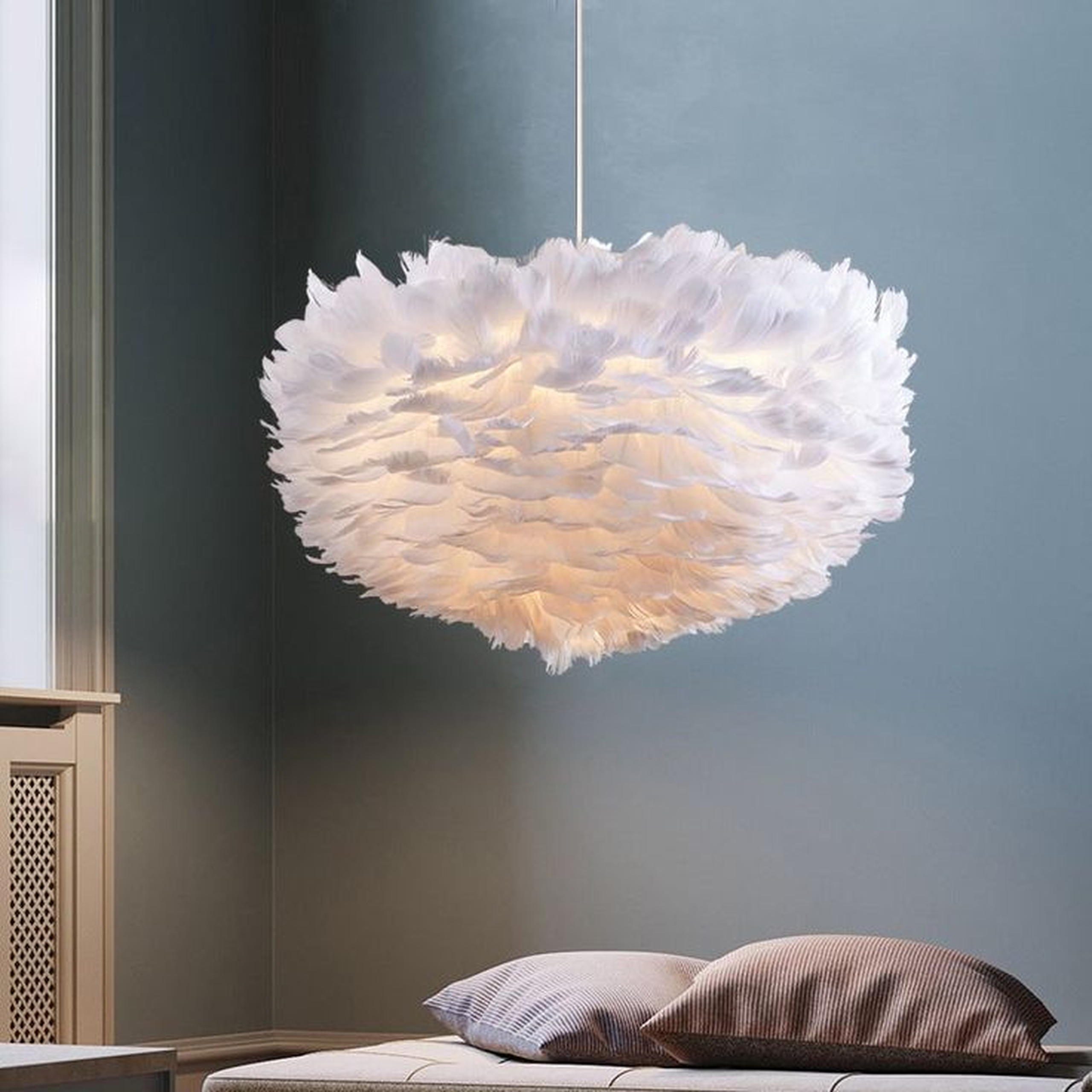 Architectural Tiered Ribbon Pendant Light with Geometric Silhouette