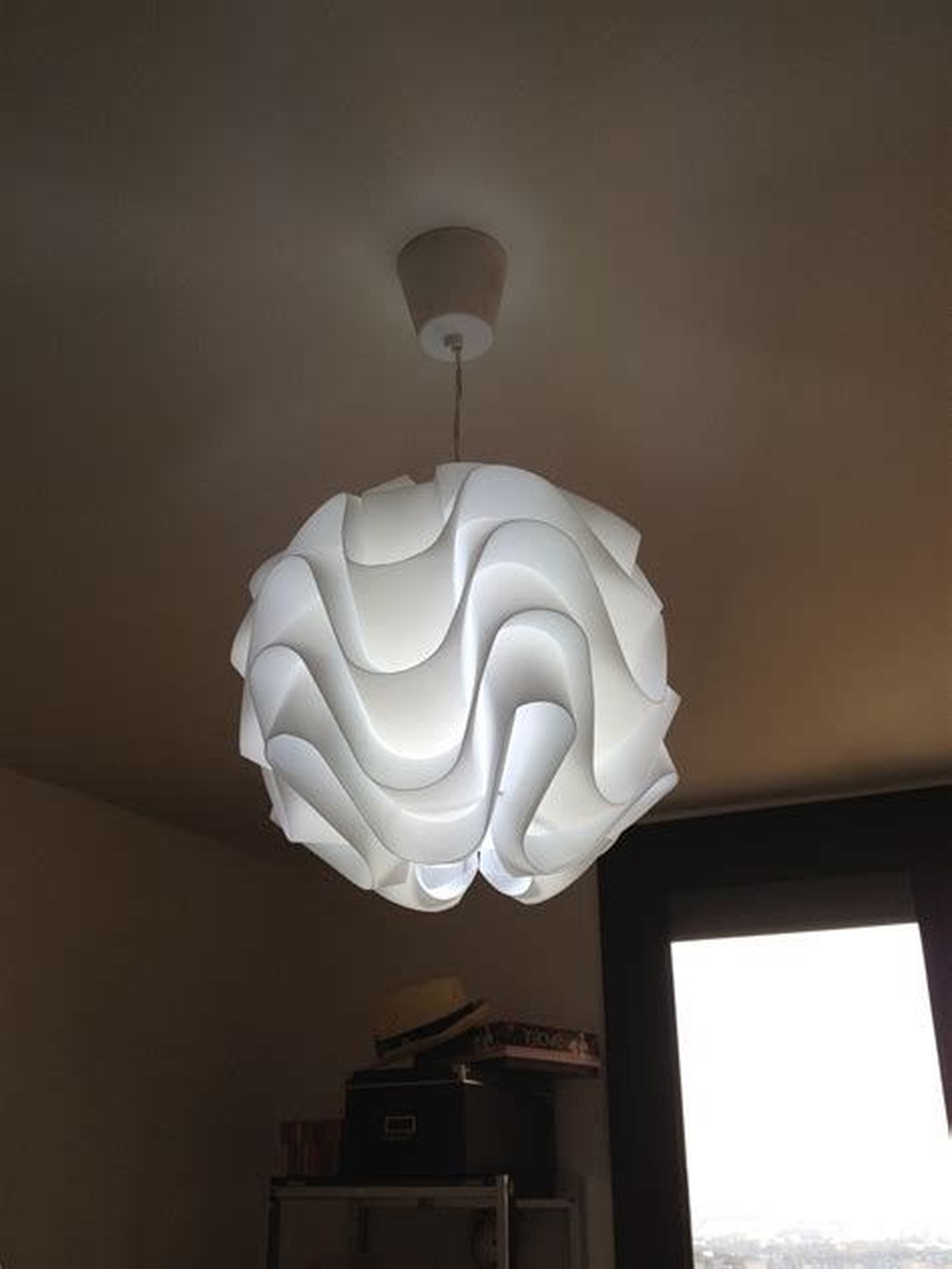 Architectural Tiered Ribbon Pendant Light with Geometric Silhouette