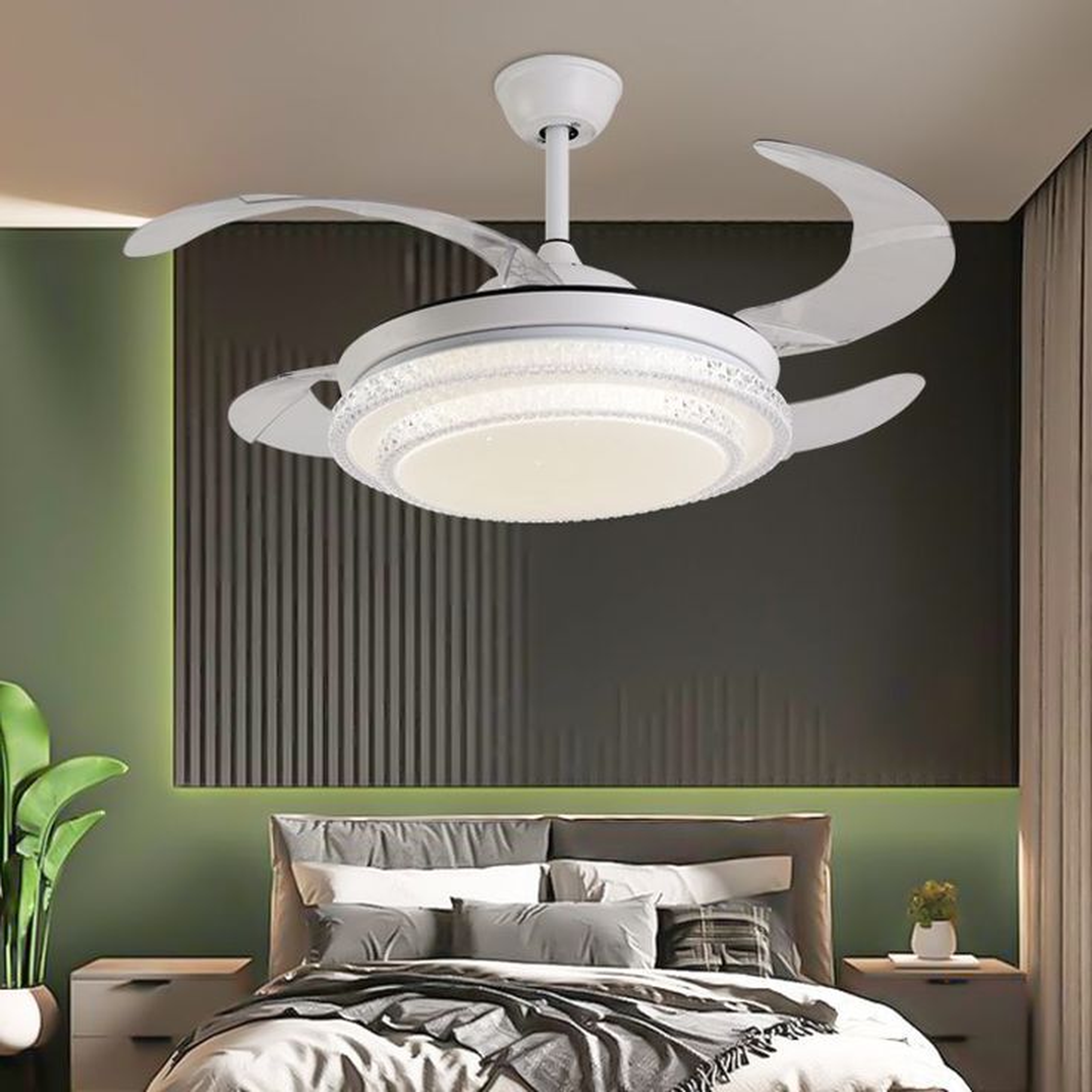 LED Light with Geometric Filigree Trim