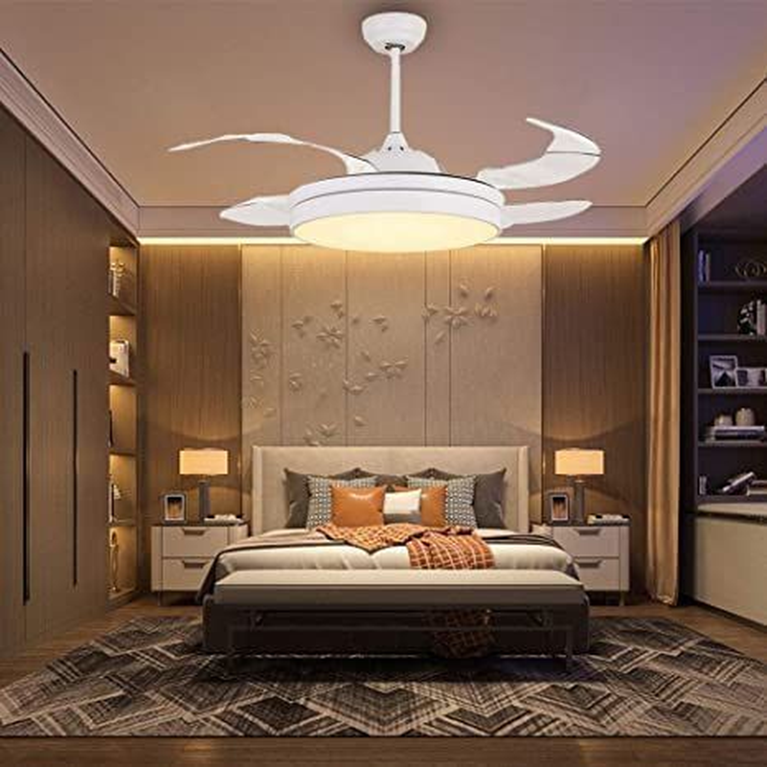 LED Light with Geometric Filigree Trim