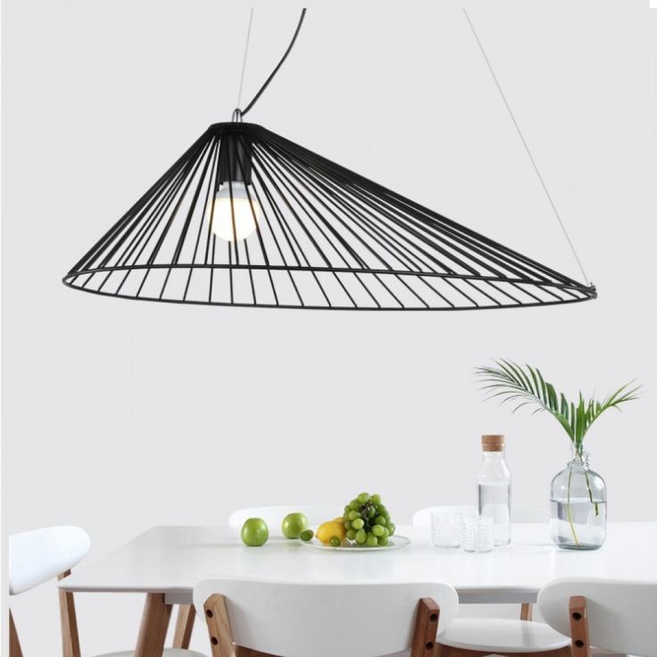 Asymmetrical Wireframe Cone Pendant