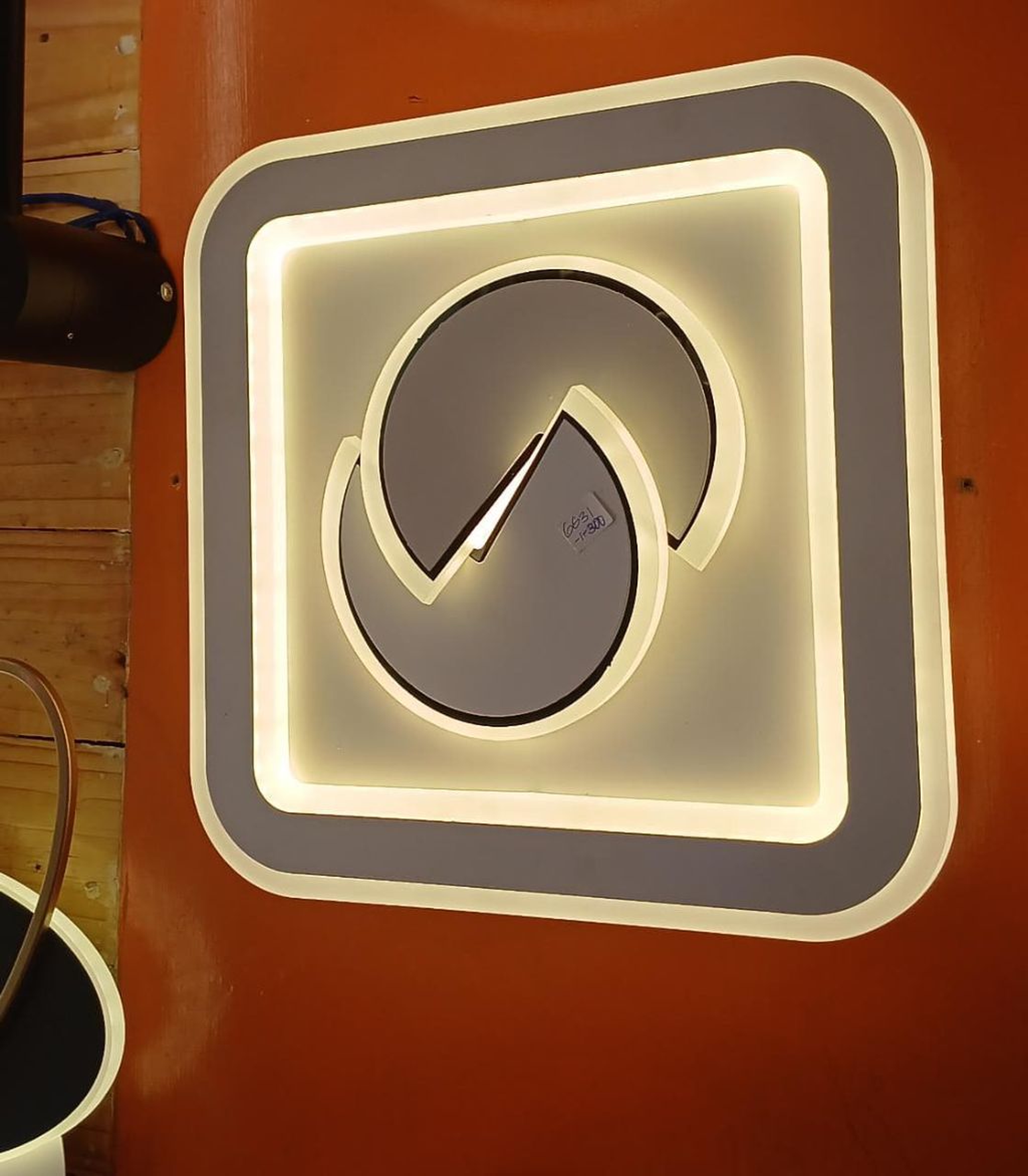 Modern Square LED Wall Lamp with Tiered Concentric Spirals