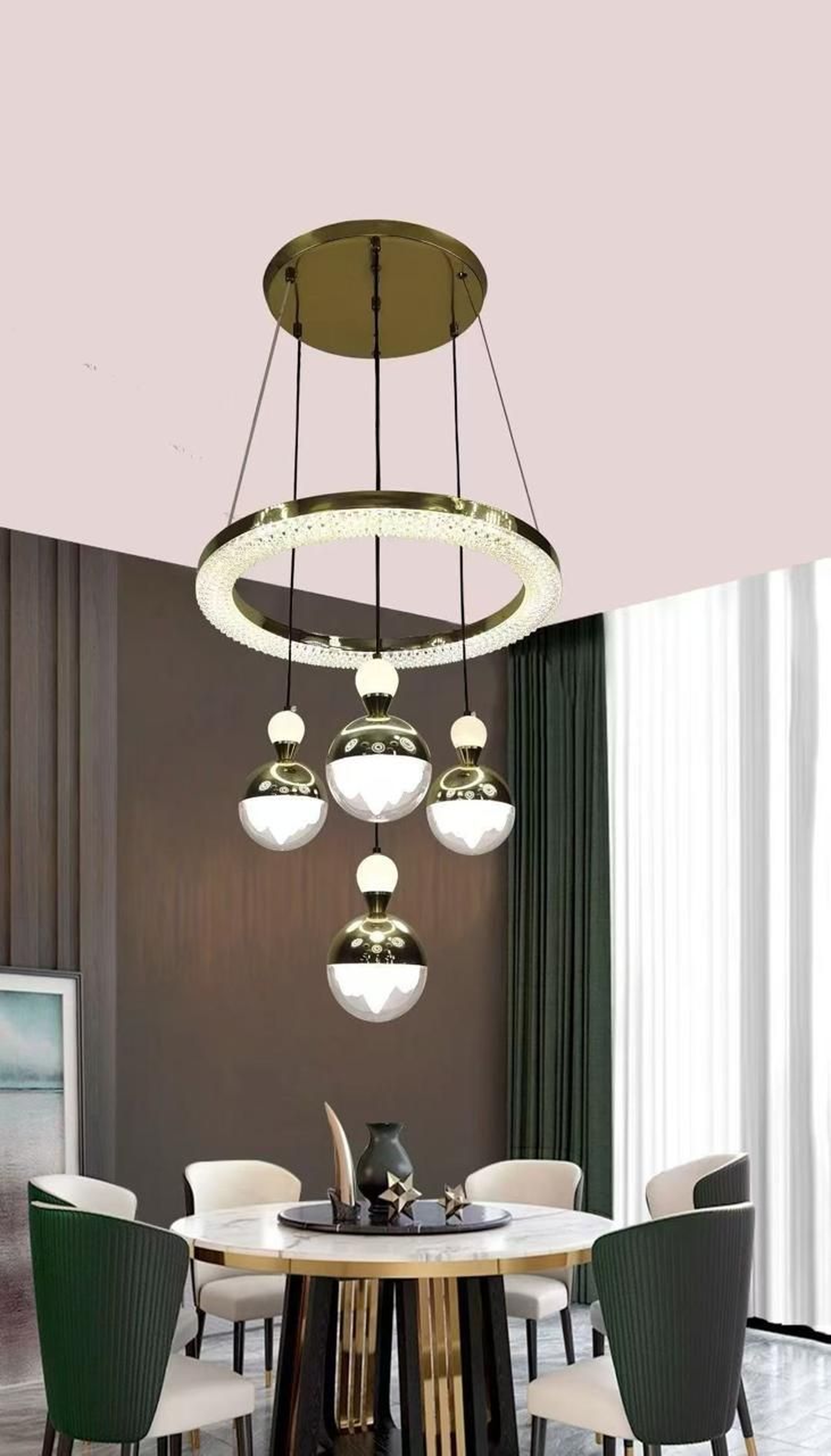Modern Asymmetrical Globe Pendant