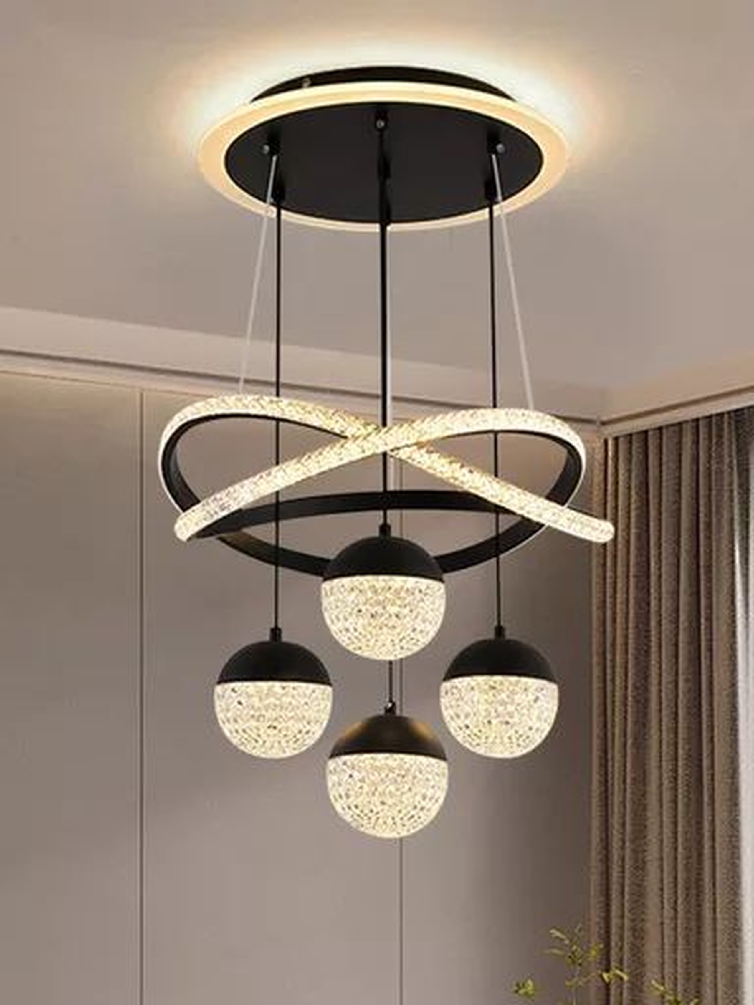 Modern Asymmetrical Globe Pendant