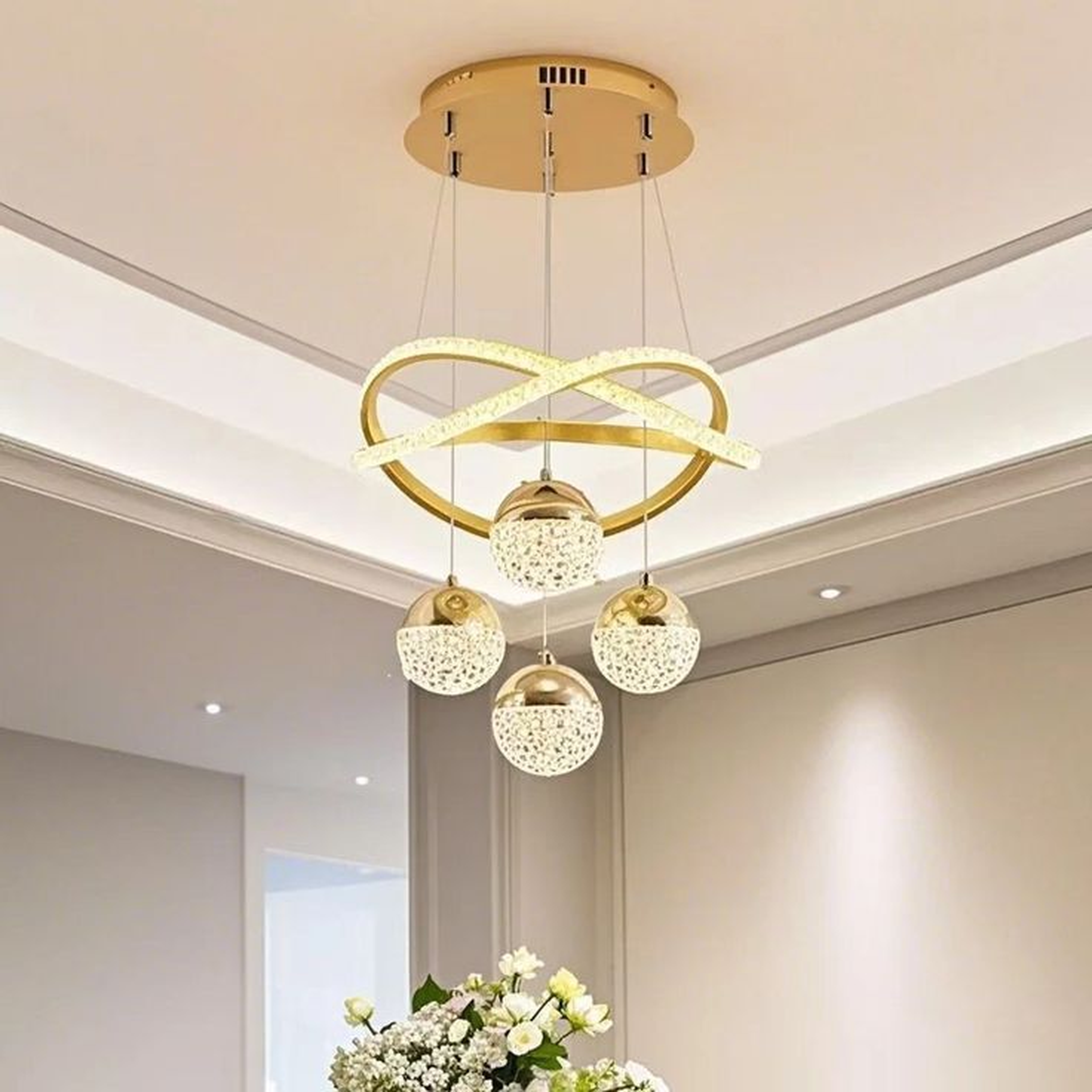 Modern Asymmetrical Globe Pendant