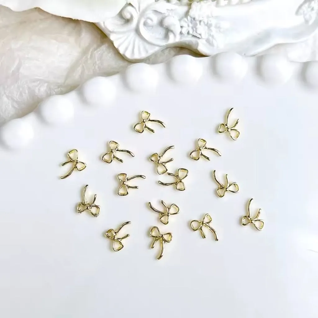 30 pcs Gold bow charms