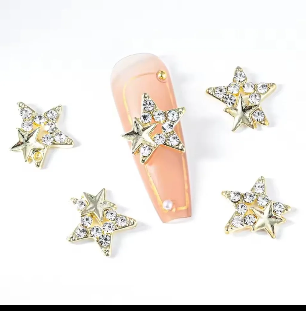 10pcs gold Stars charms