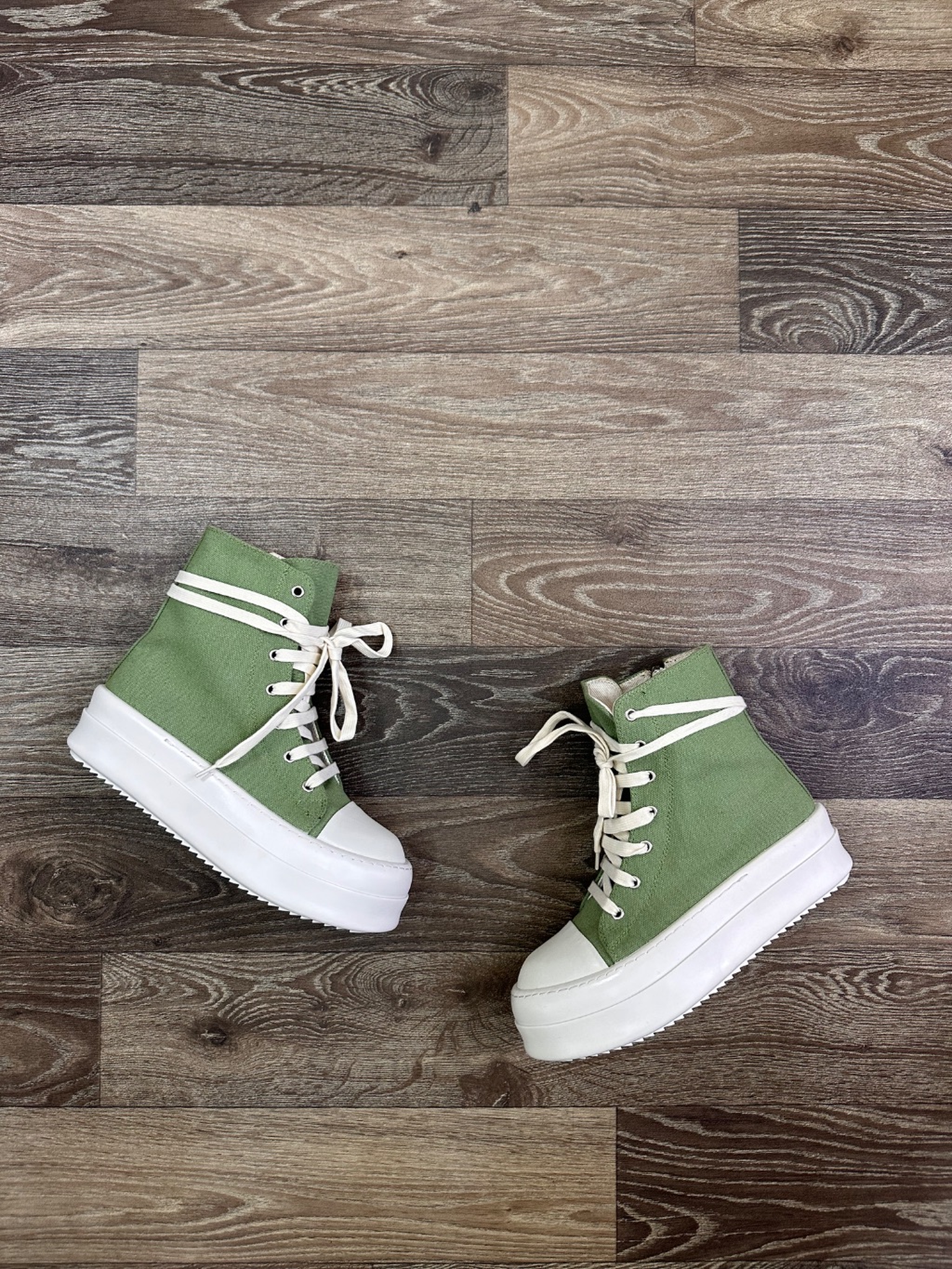 Olive green Rick Owens Ramones