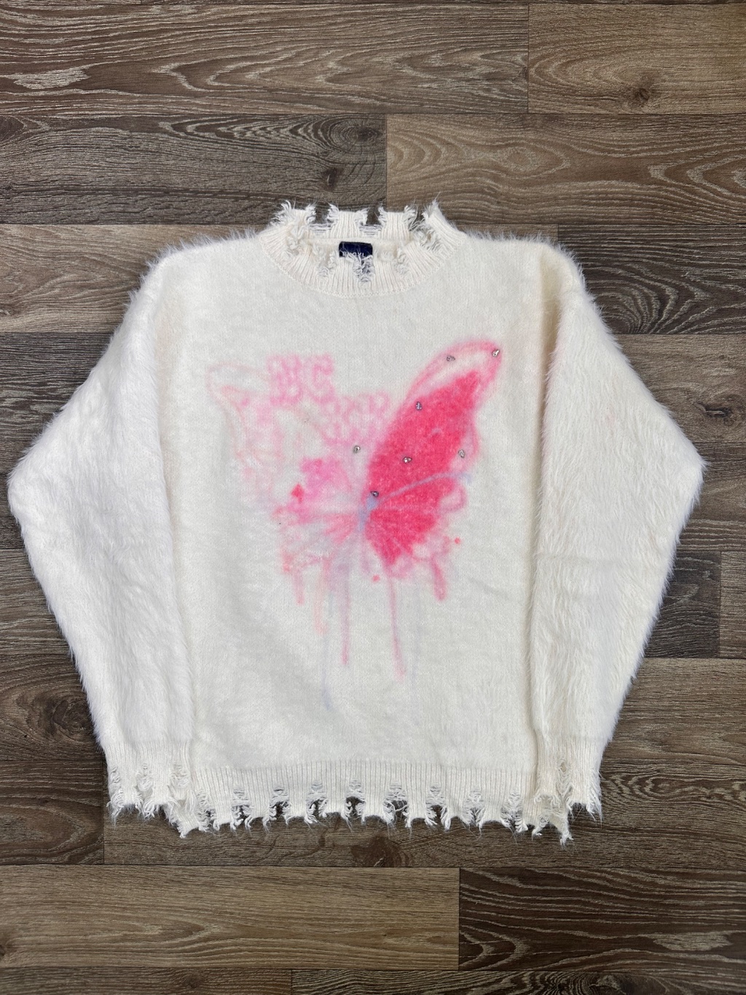 Distressed Graphic Sweater