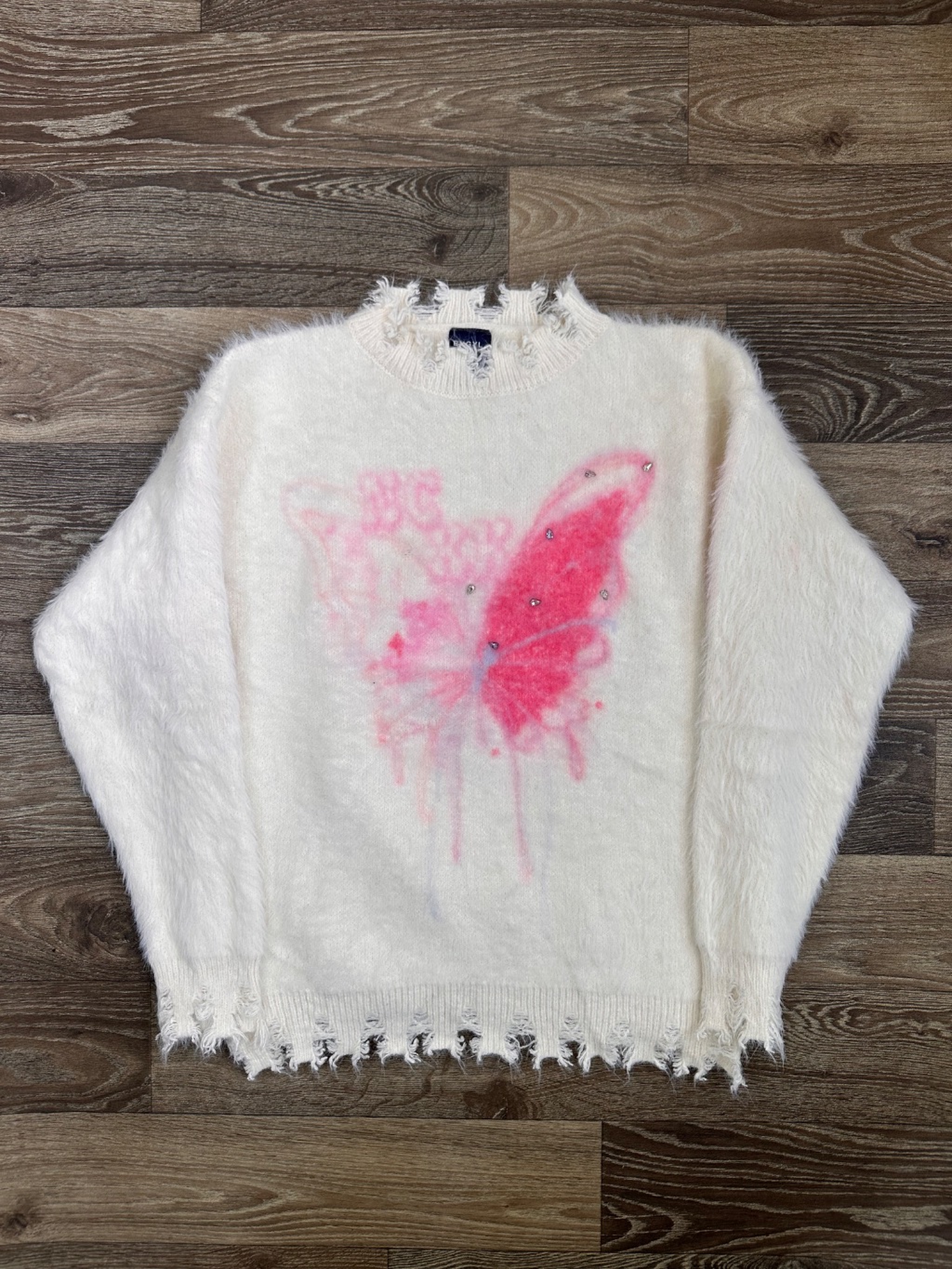 Distressed Graphic Sweater