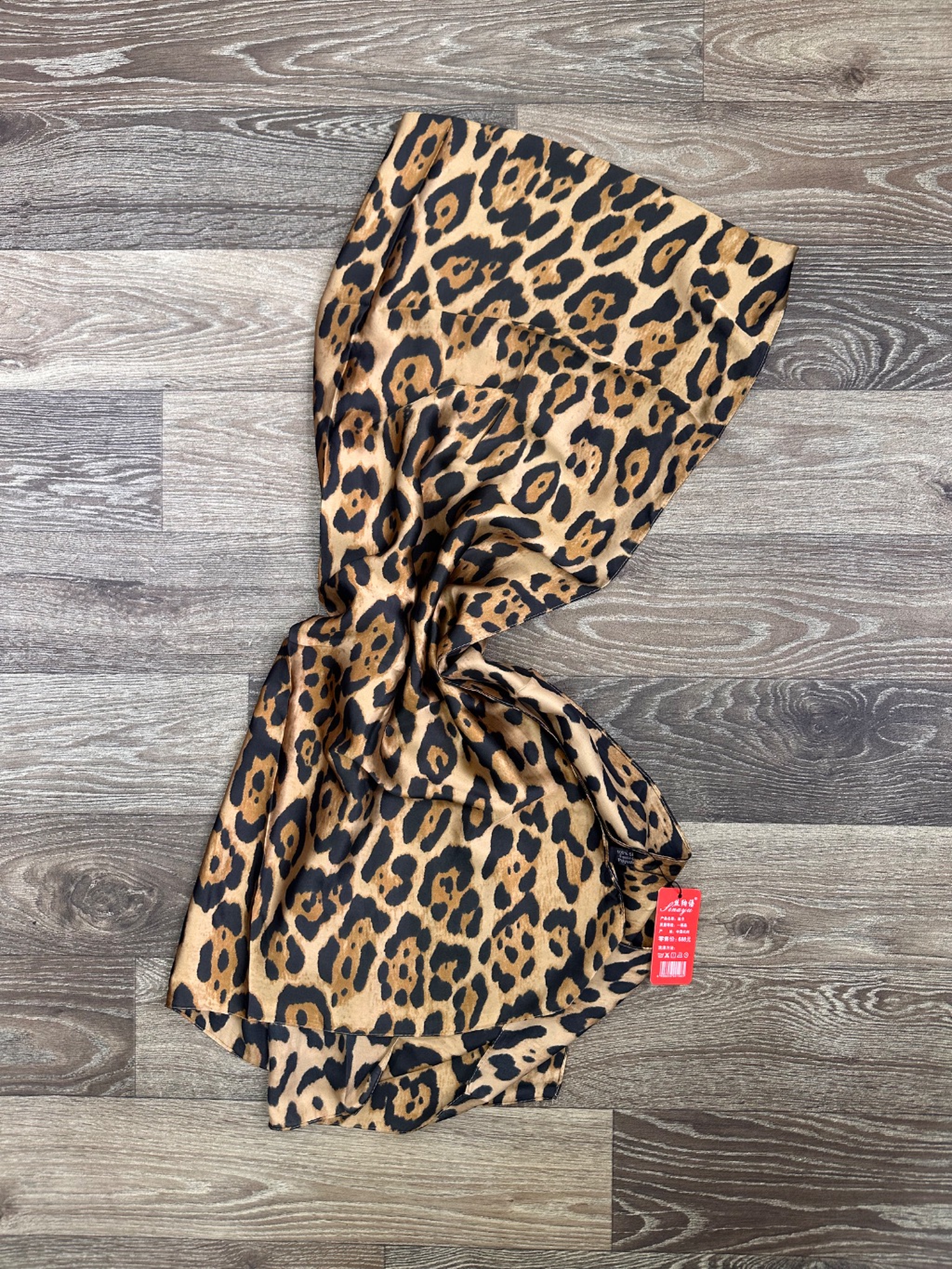Silk Leopard print scarf