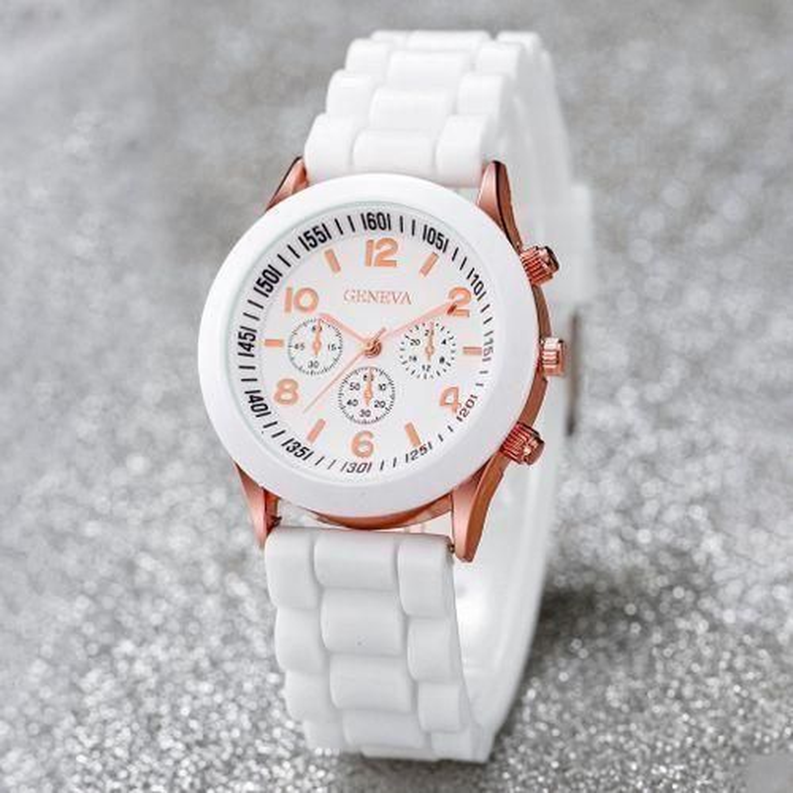 Fashion Three Eyes Couple Watch + Love Bracelet - Black/White