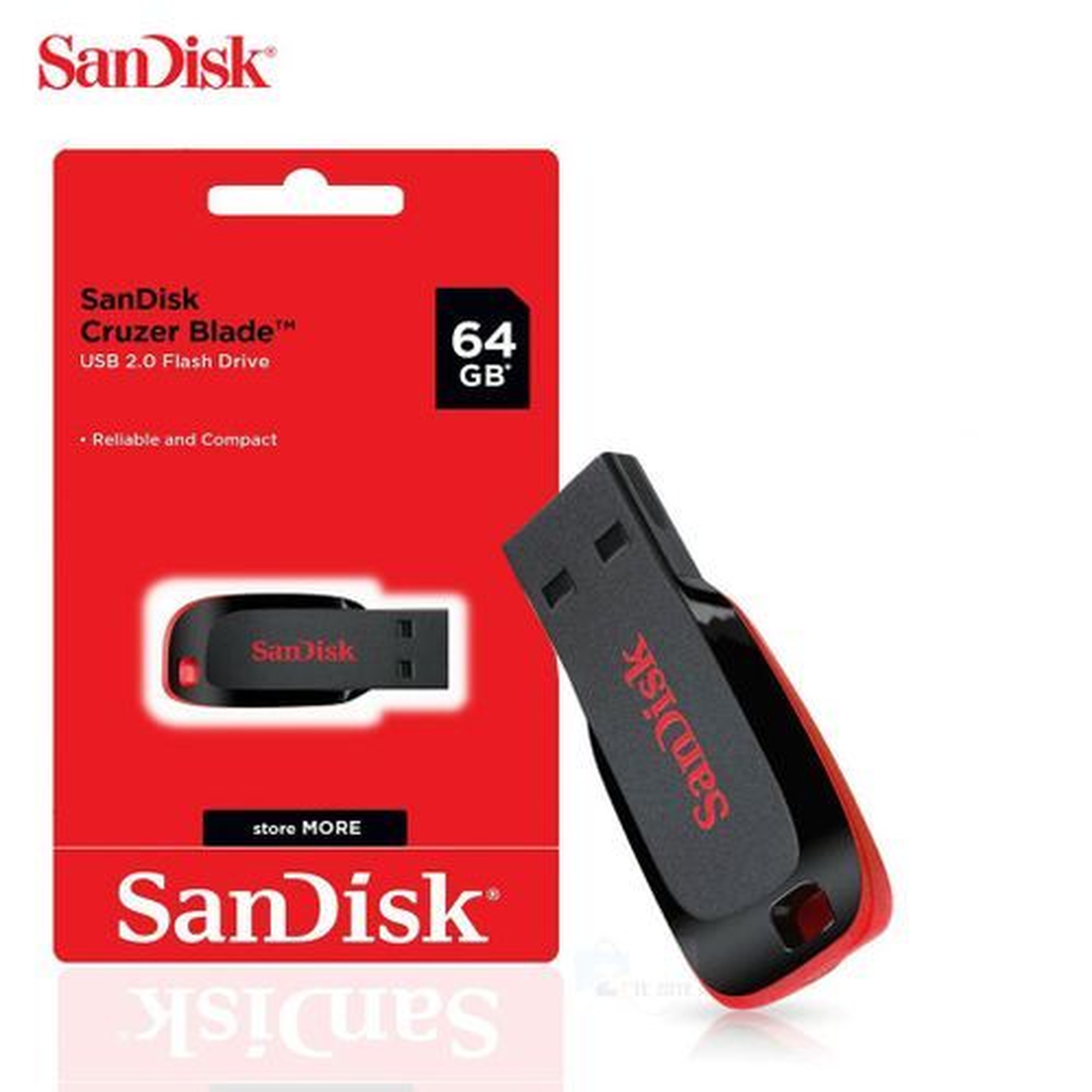 Sandisk Cruzer Blade - 64gb - Black & Red