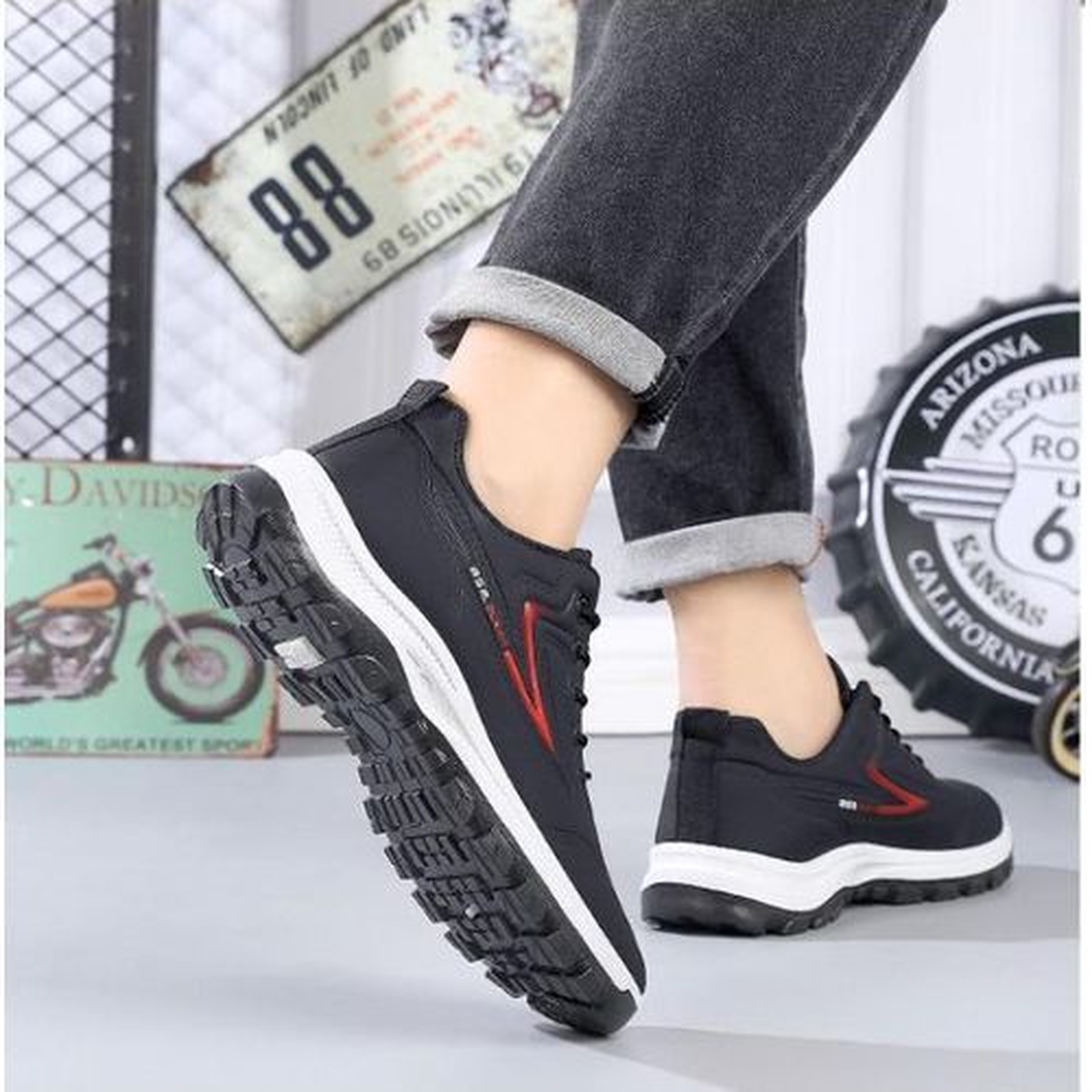 Men's Shoes Casual Shoes Breathable Shoes Lightweight Non-slip Shoes Platform Sneakers