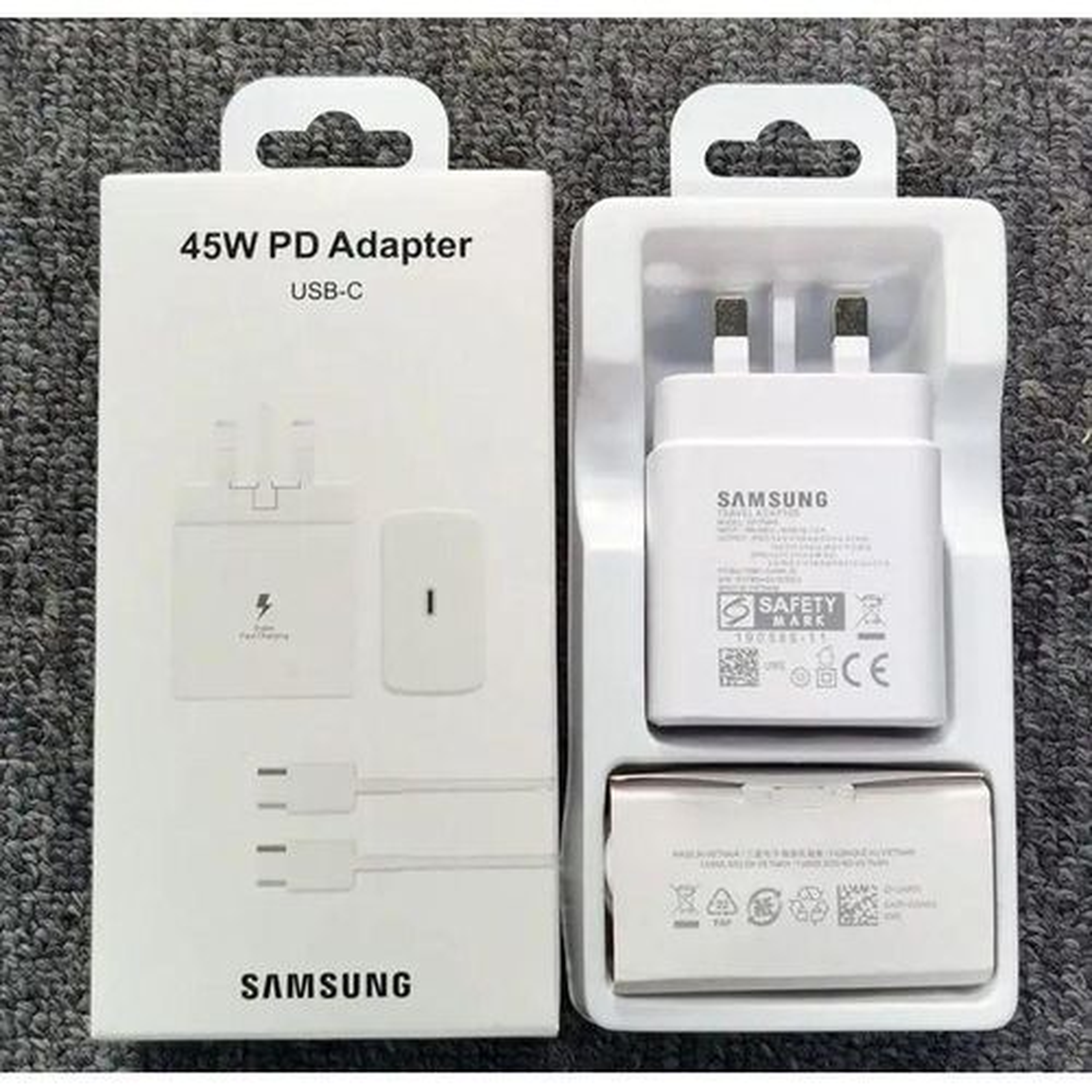 Samsung Super Fast 45W USB C Charger Adapter For Type C Devices.