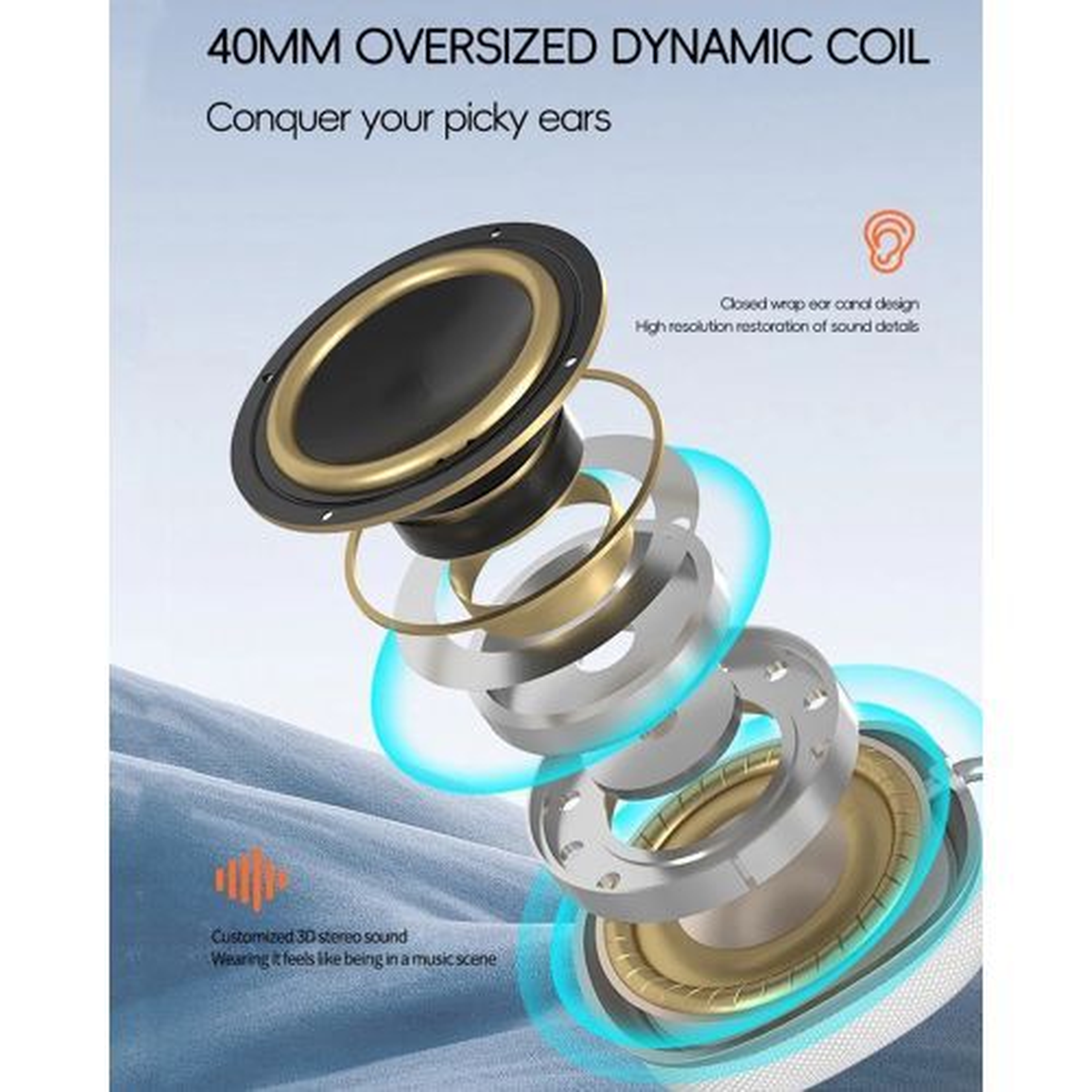 RichRipple P9 Bluetooth Headsets Hi-Fi Stereo Noise Reduction Headphone
