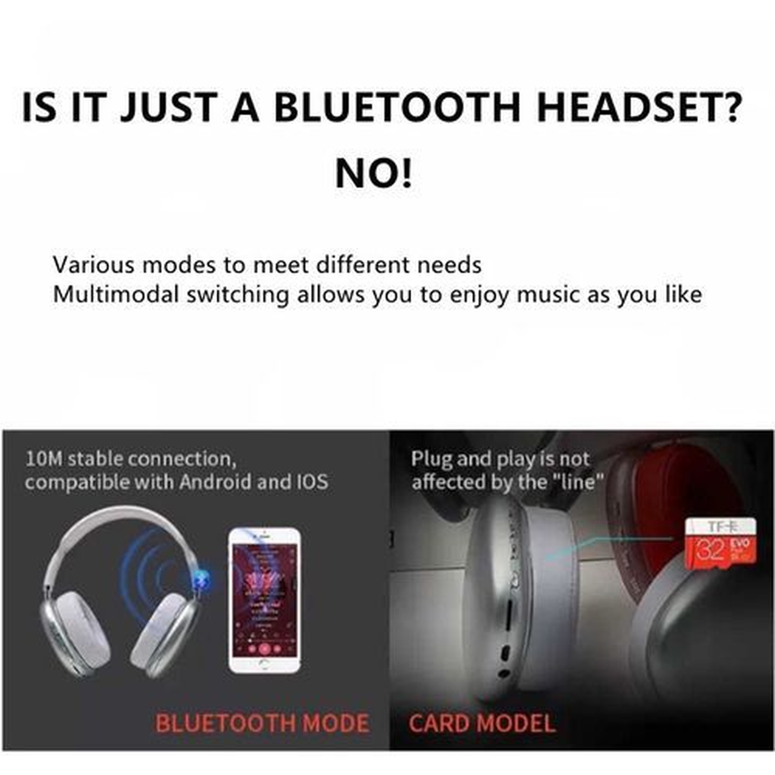 RichRipple P9 Bluetooth Headsets Hi-Fi Stereo Noise Reduction Headphone